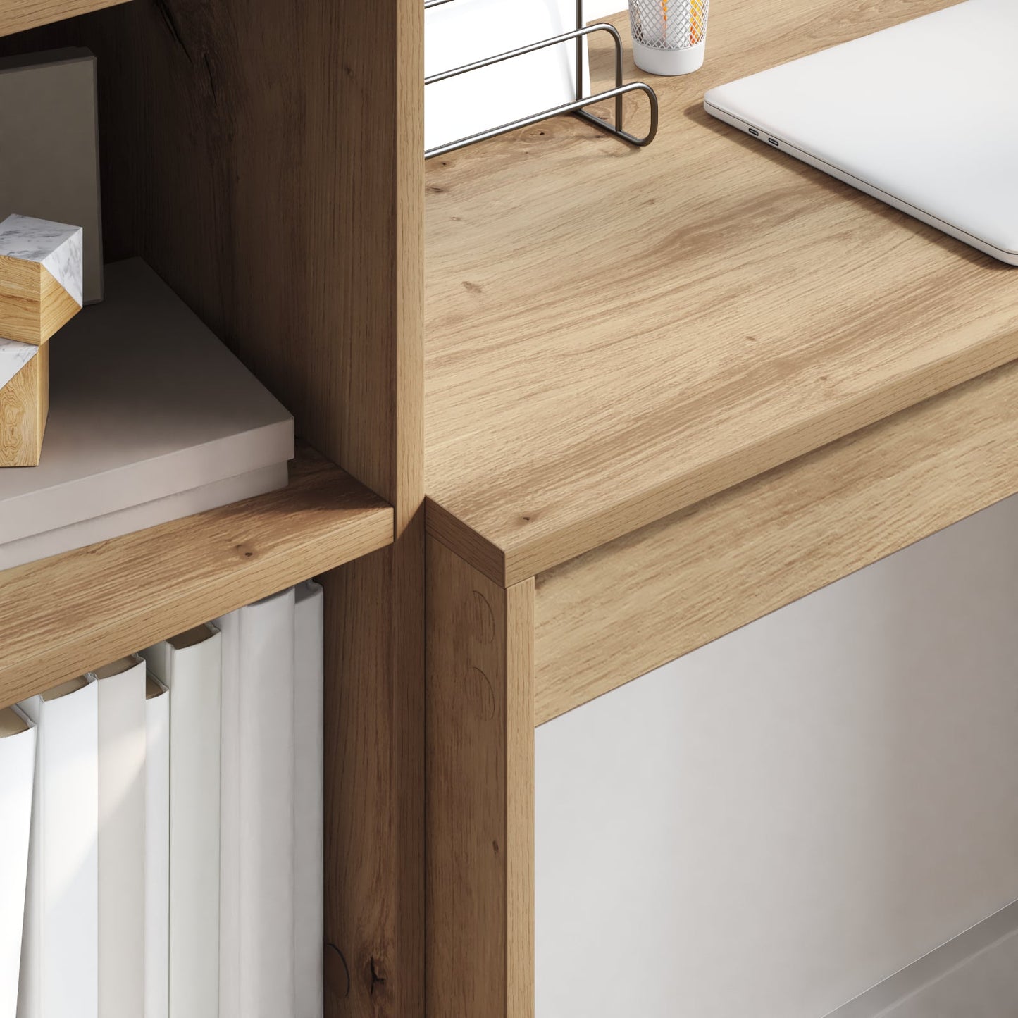 Desk with Storage Artisan Oak Engineered Wood