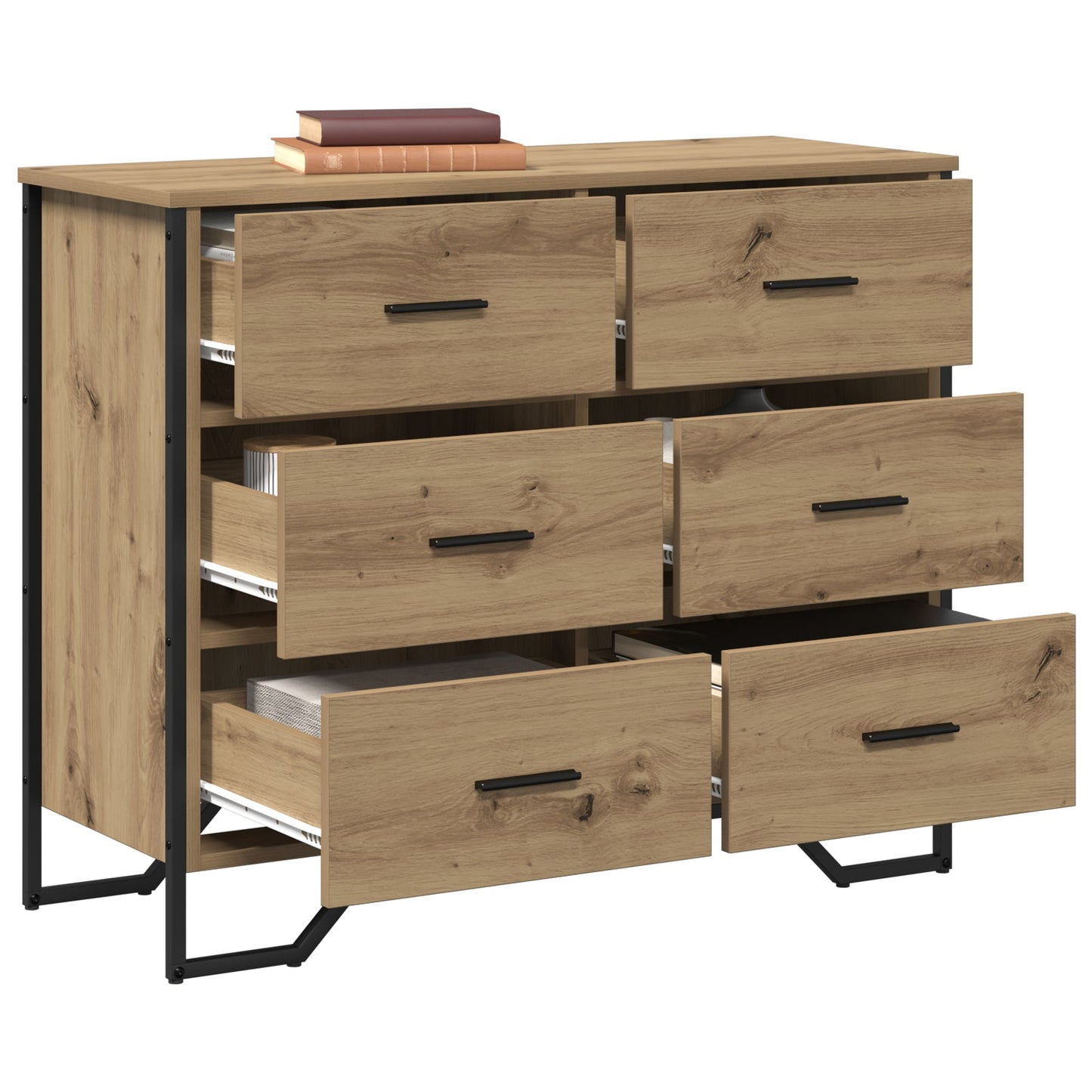 Chest of Drawers Artisan Oak 91x35.5x74.5 cm Engineered Wood