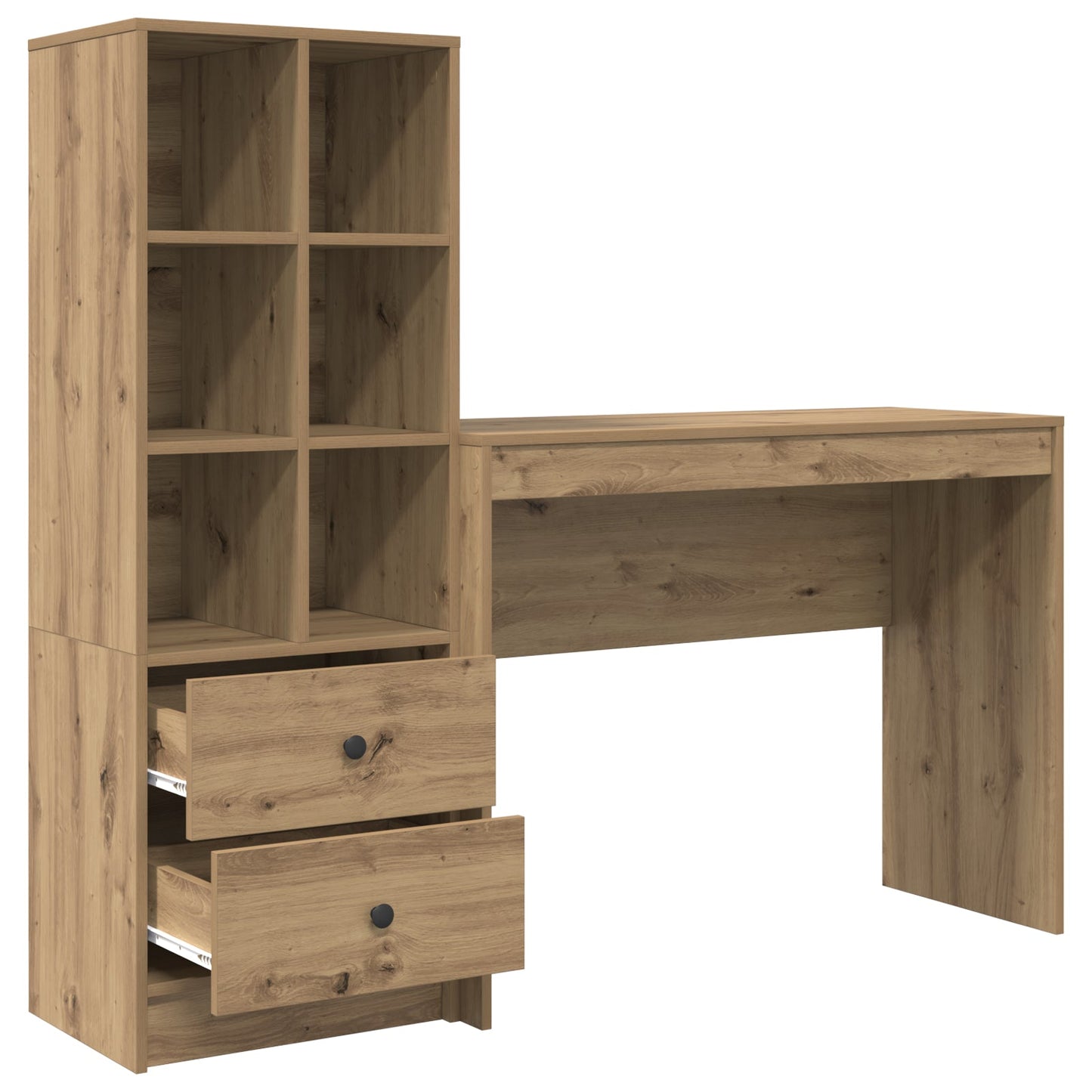 Desk with Storage Artisan Oak Engineered Wood