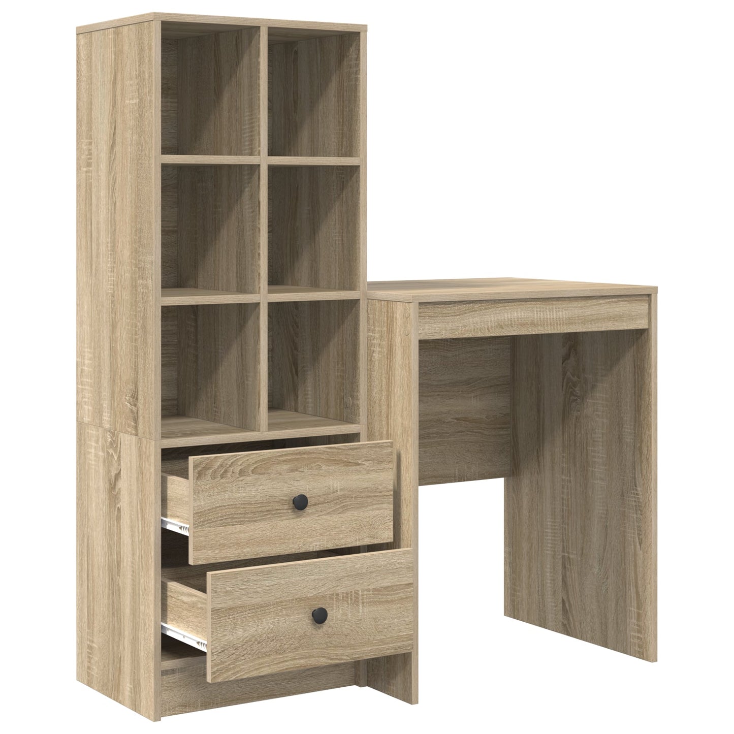 Desk with Storage Sonoma Oak Engineered Wood
