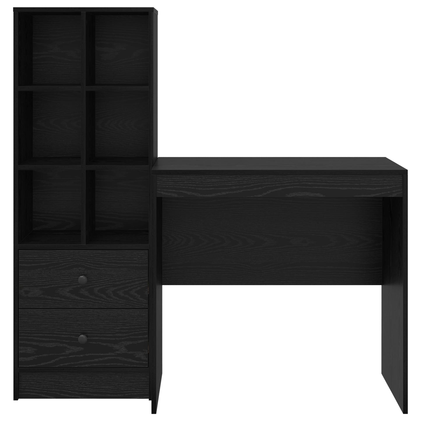 Desk with Storage Black Oak Engineered Wood, vidaXL Desk Black Oak 80x50x76 cm Engineered wood