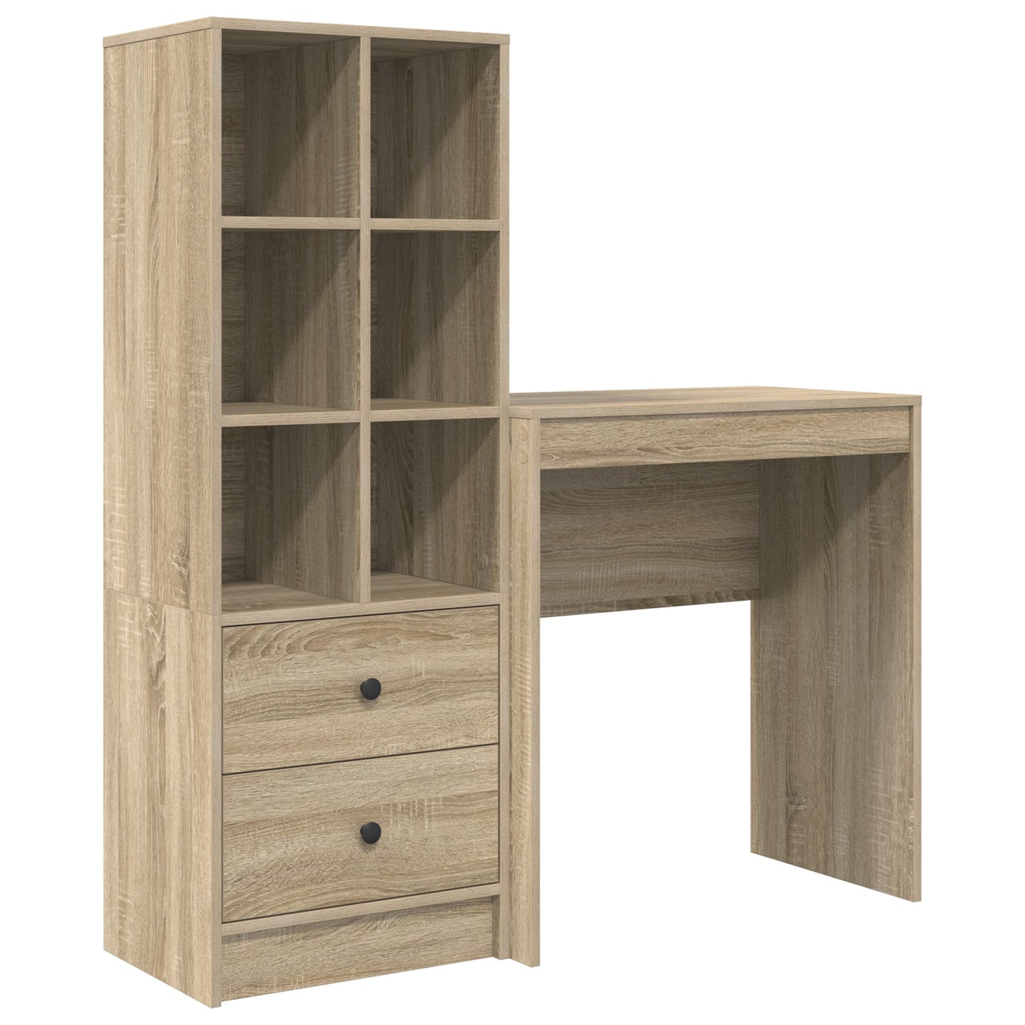 Desk with Storage Sonoma Oak Engineered Wood