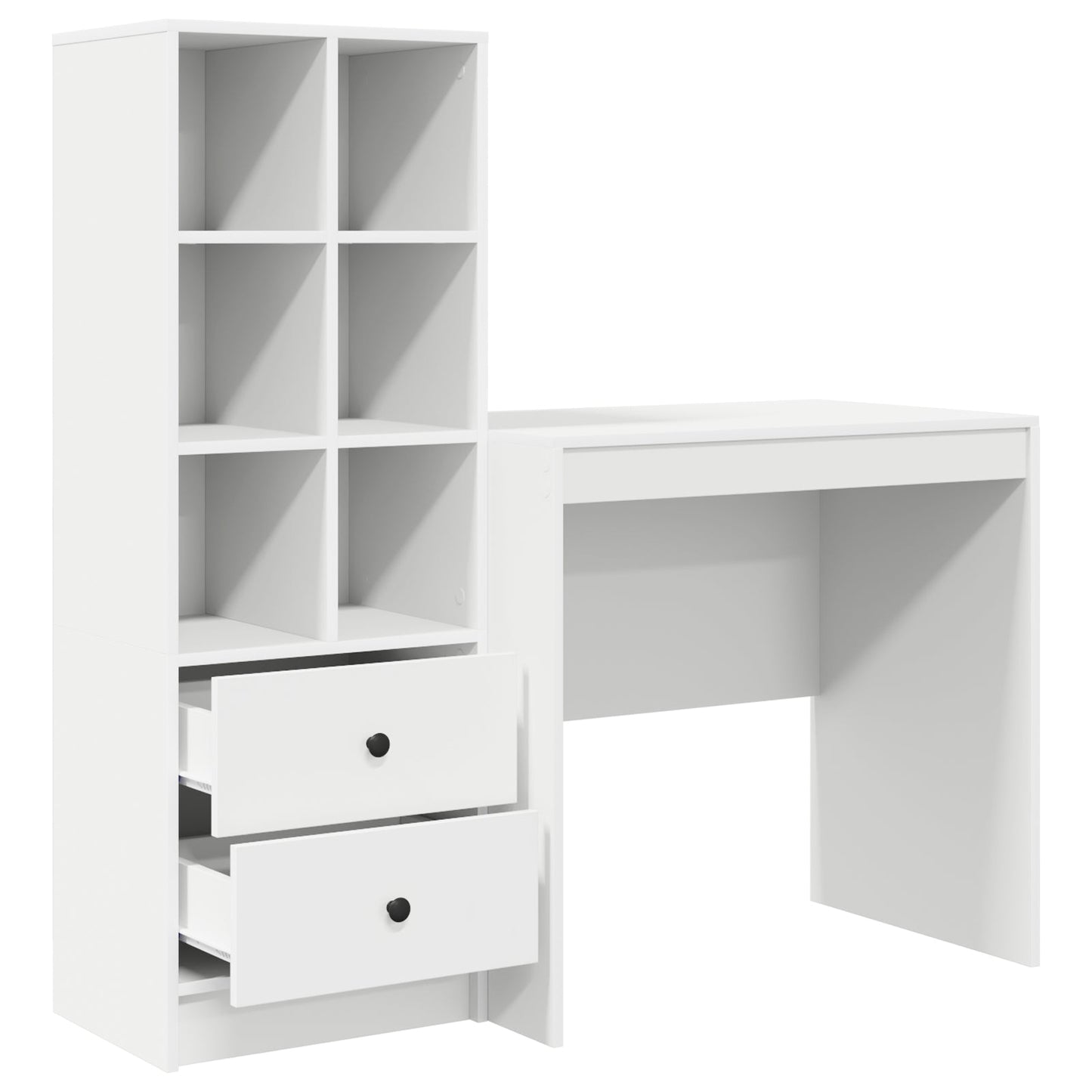 Desk with Storage White Engineered Wood, vidaXL Desk White 80x50x76 cm Engineered Wood