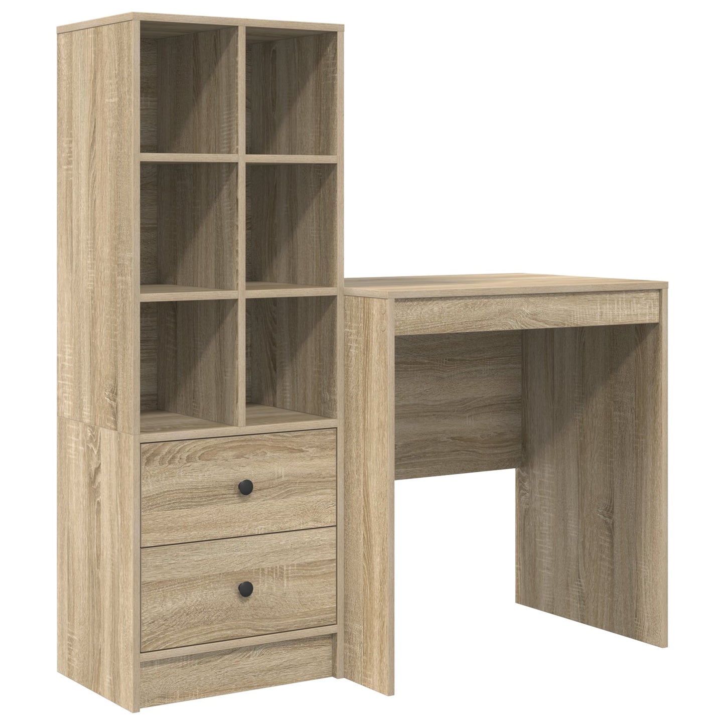 Desk with Storage Sonoma Oak Engineered Wood
