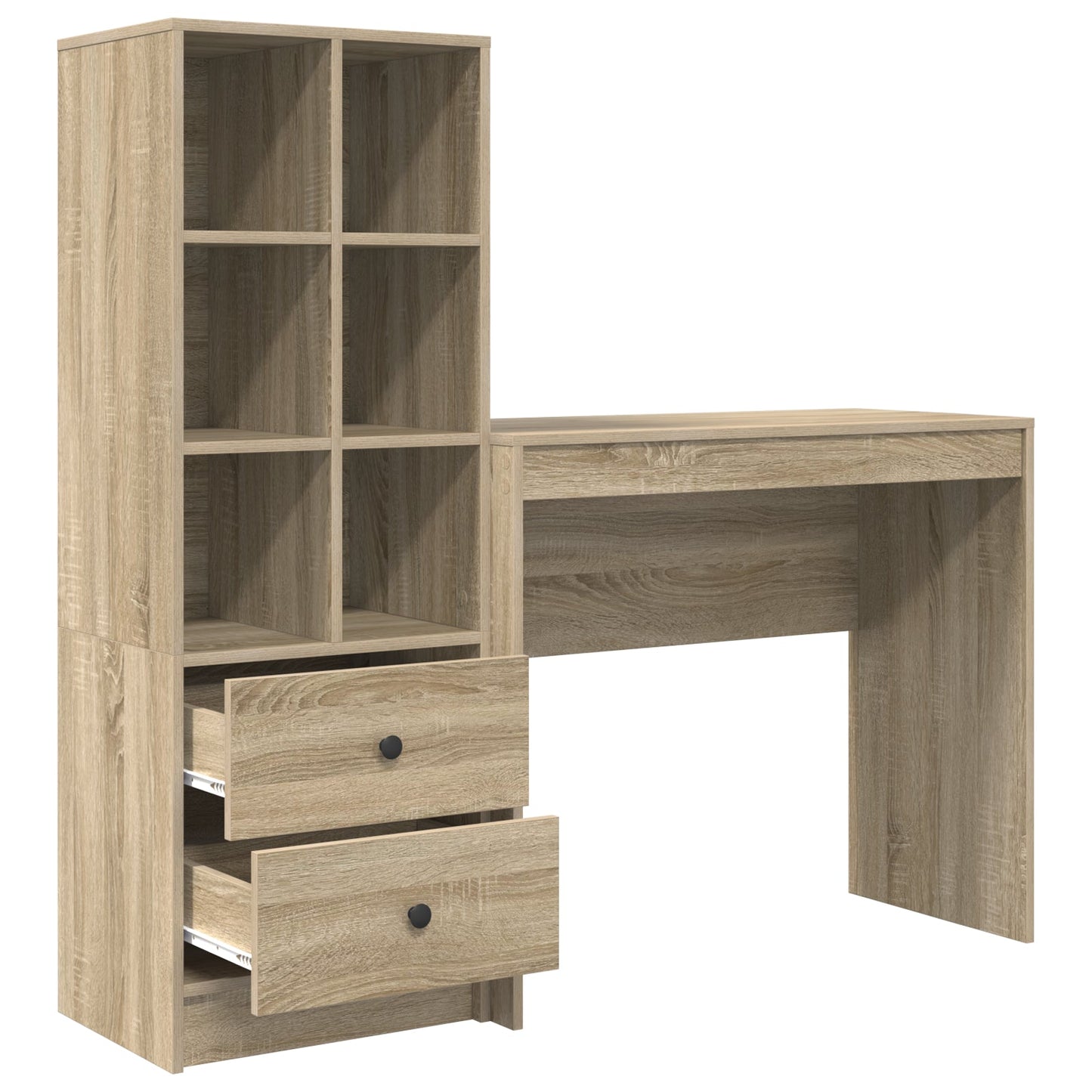 Desk with Storage Sonoma Oak Engineered Wood