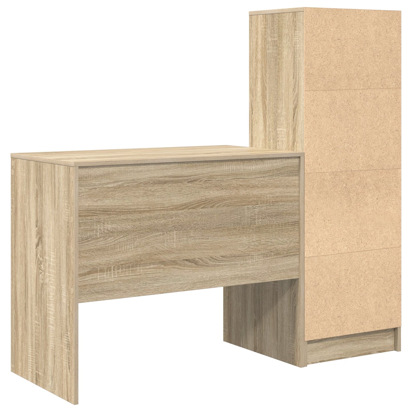 Desk with Storage Sonoma Oak Engineered Wood