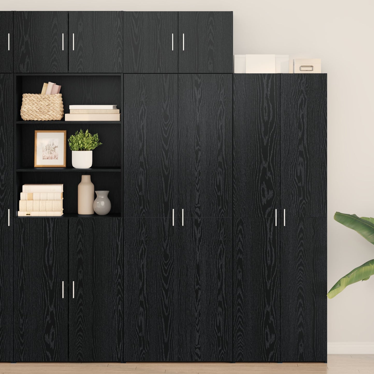 Storage Cabinet Black Oak 70x42.5x225 cm Engineered Wood, vidaXL Wall Cabinet Black Oak 70x42,5x40 cm Engineered Wood