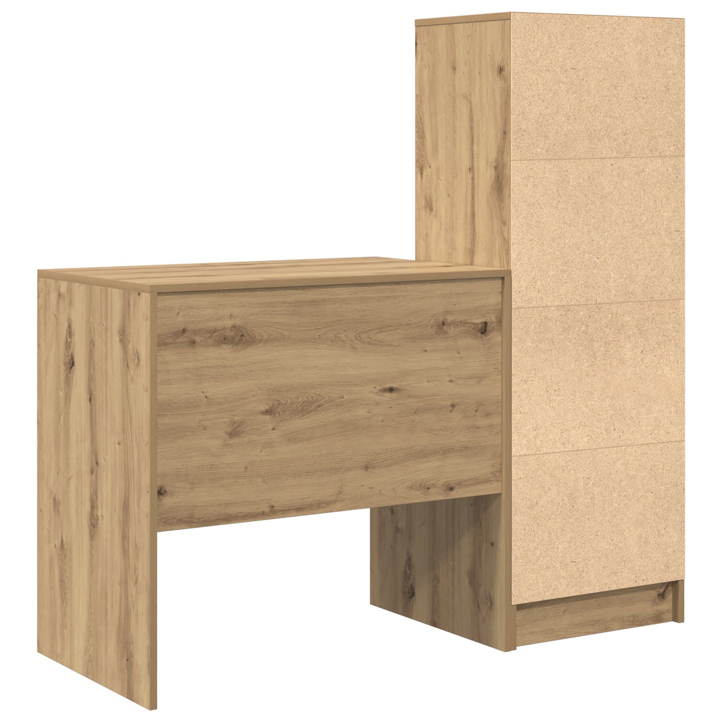 Desk with Storage Artisan Oak Engineered Wood, vidaXL Desk Artisan Oak 80x50x76 cm Engineered wood