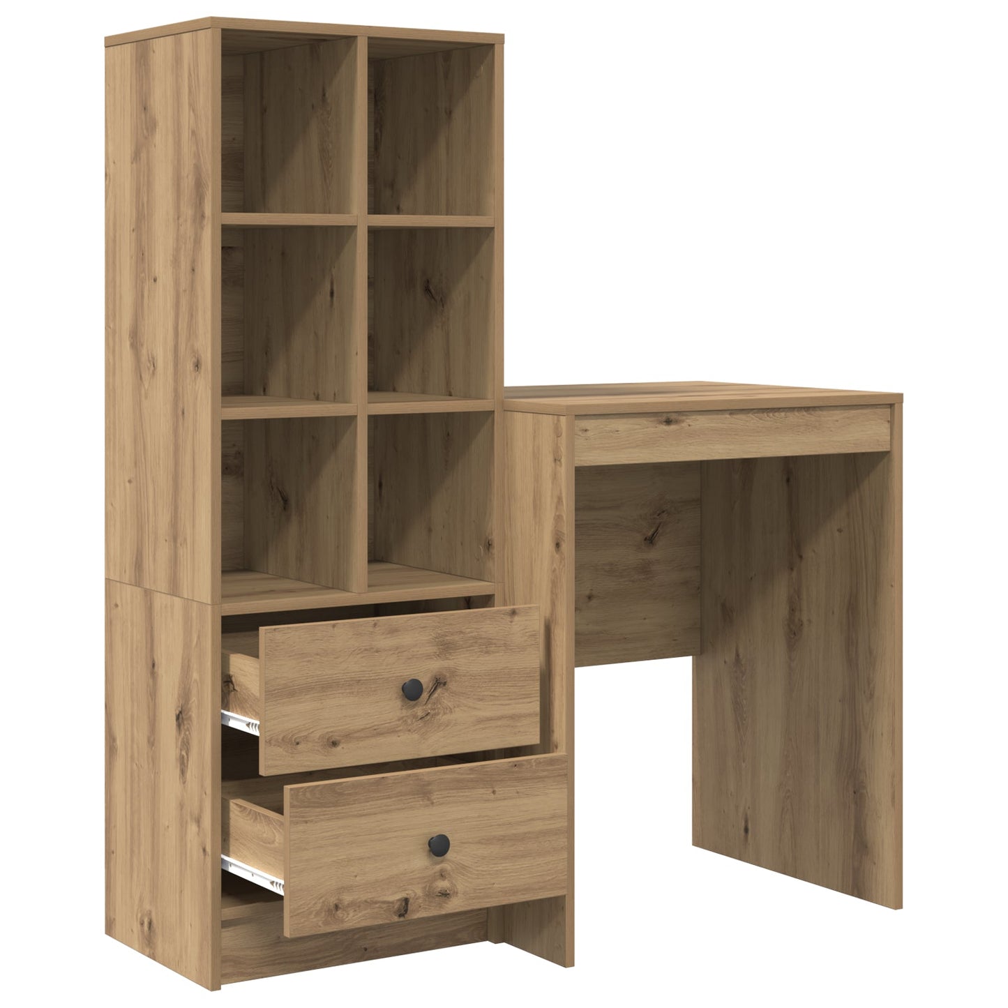 Desk with Storage Artisan Oak Engineered Wood