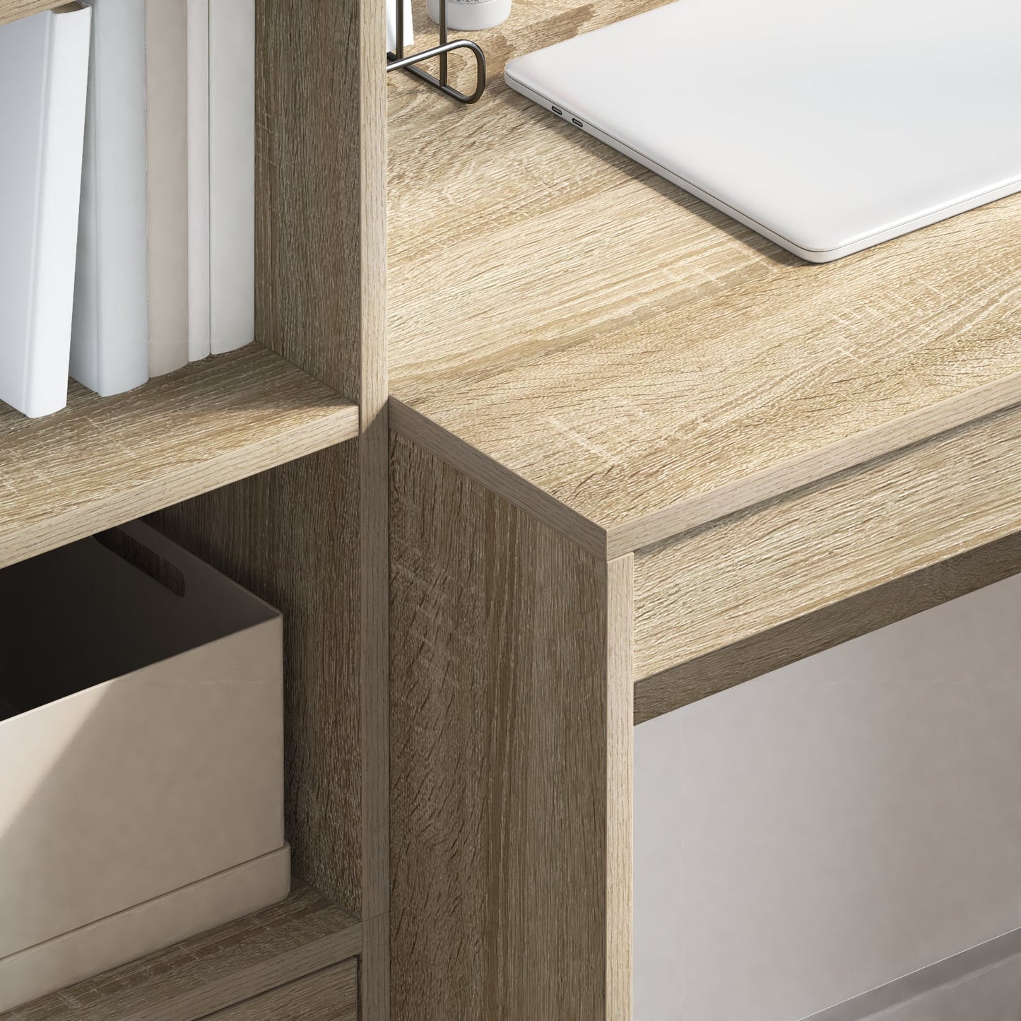 Desk with Storage Sonoma Oak Engineered Wood, vidaXL Desk Sonoma Oak 80x50x76 cm Engineered wood