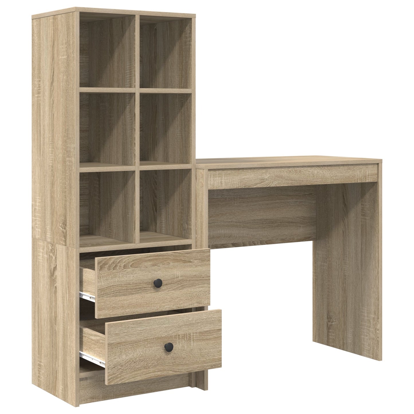 Desk with Storage Sonoma Oak Engineered Wood