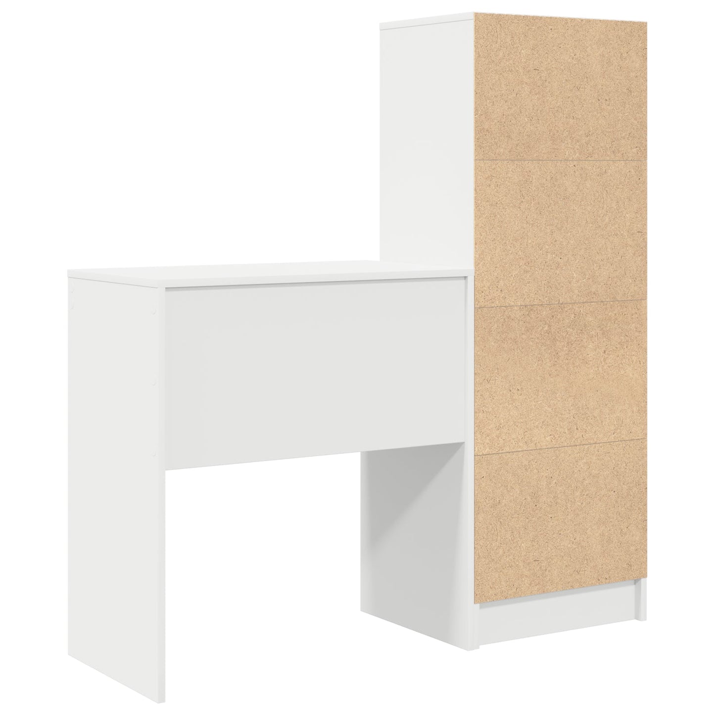 Desk with Storage White Engineered Wood