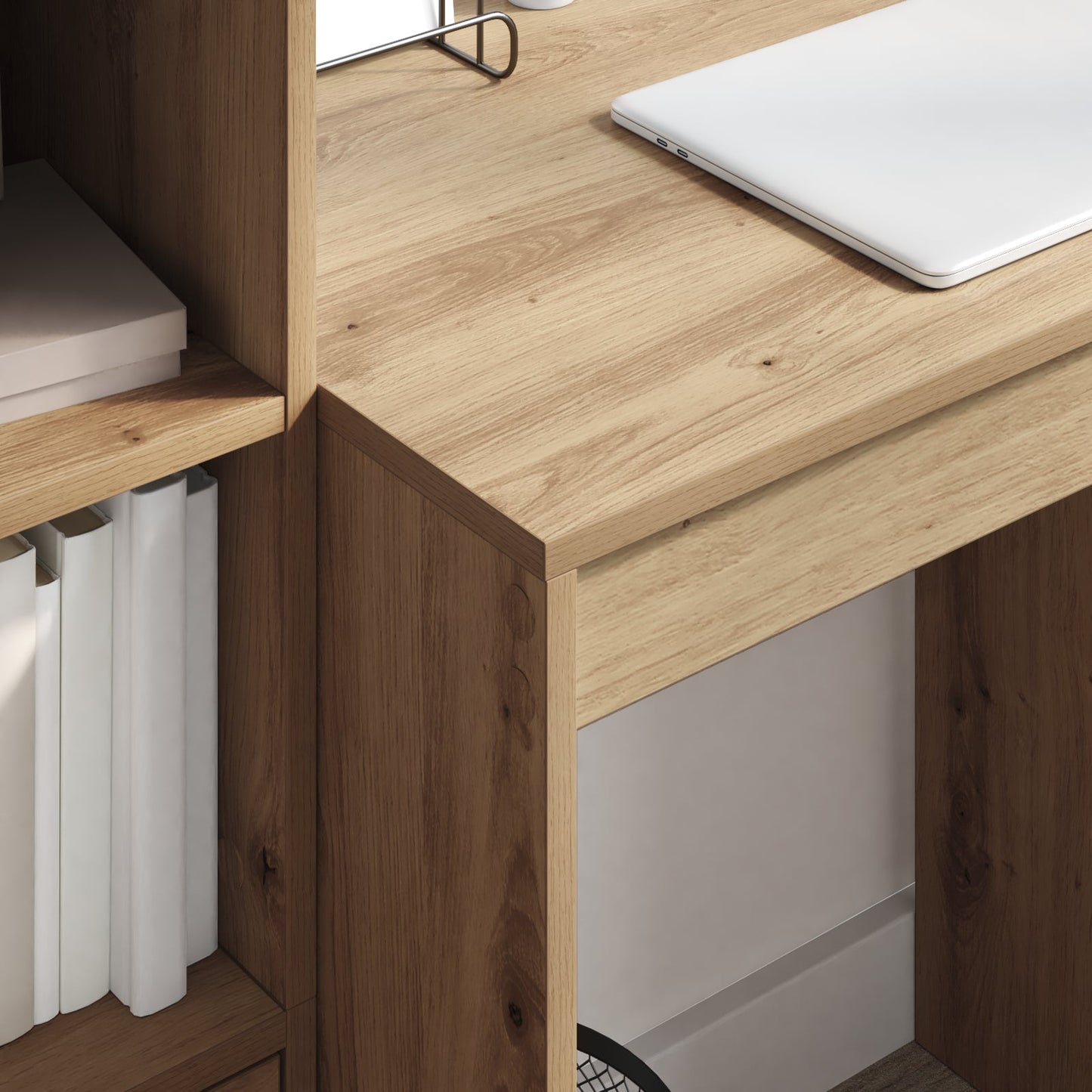 Desk with Storage Artisan Oak Engineered Wood