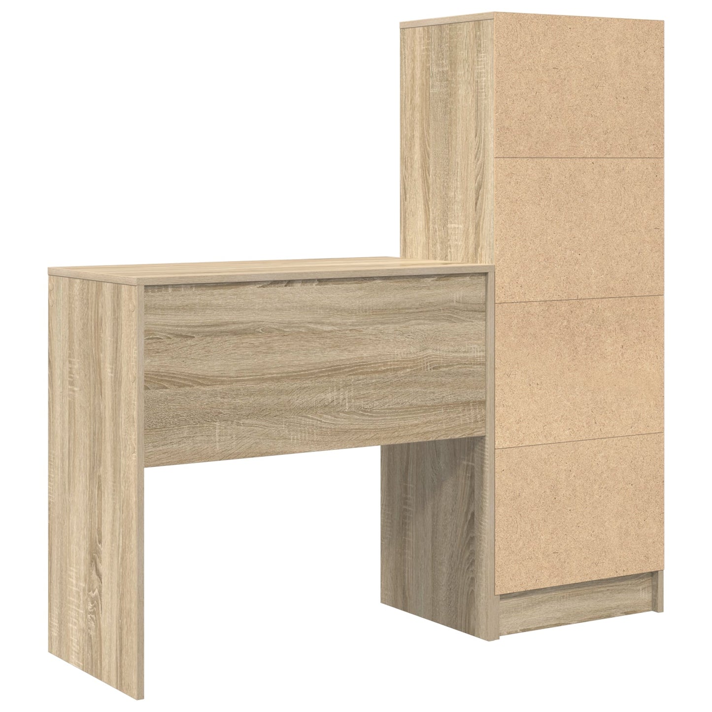Desk with Storage Sonoma Oak Engineered Wood