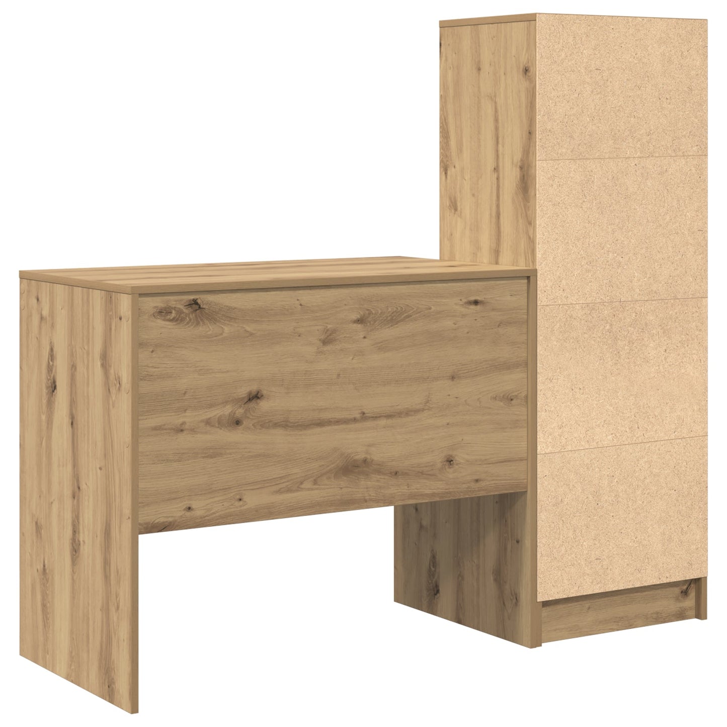 Desk with Storage Artisan Oak Engineered Wood