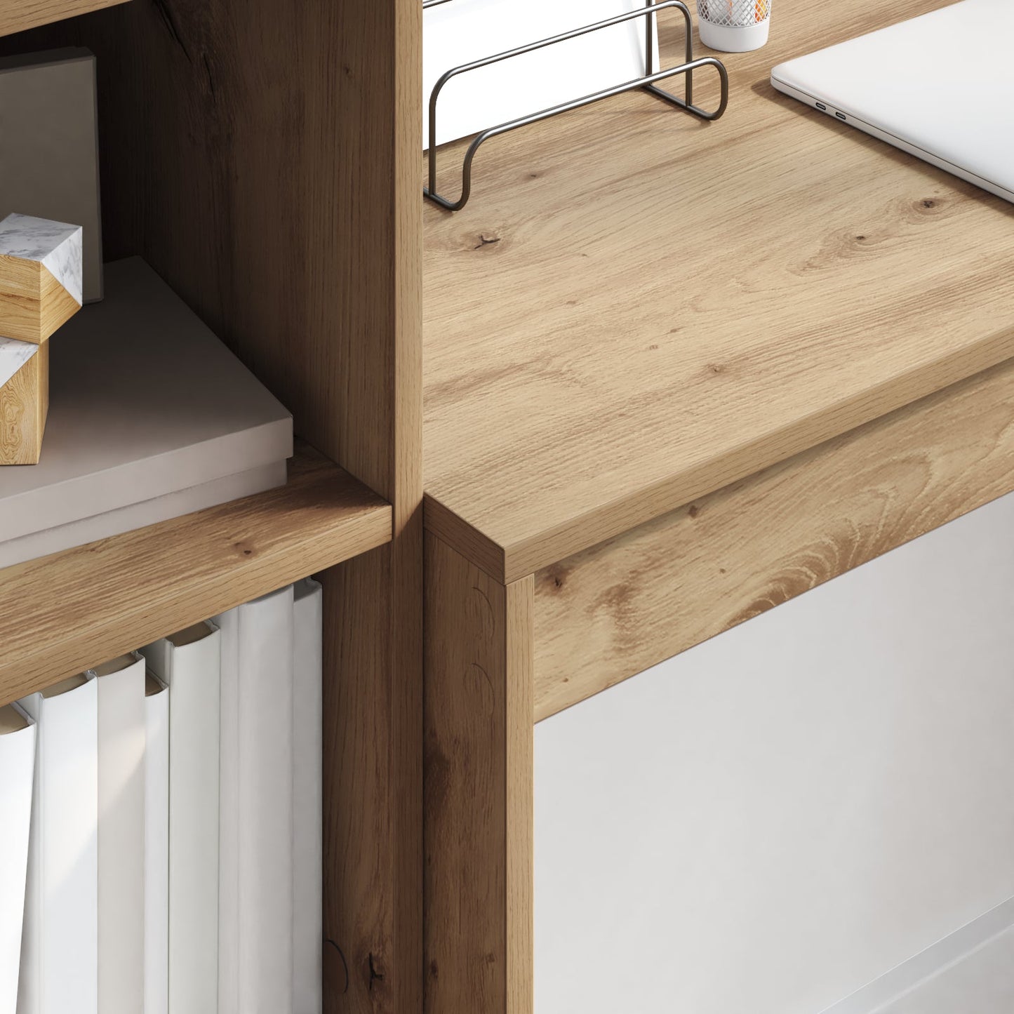 Desk with Storage Artisan Oak Engineered Wood