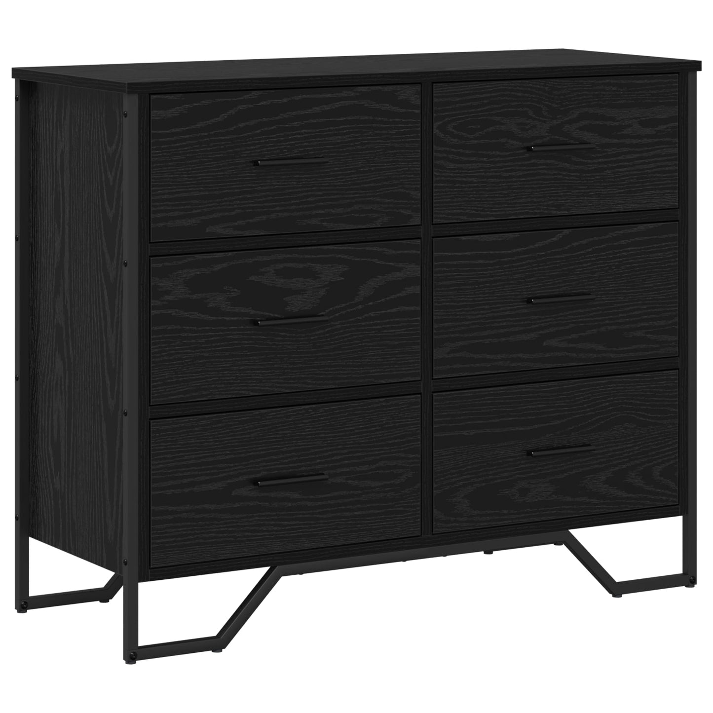 Chest of Drawers Black Oak 91x35.5x74.5 cm Engineered Wood