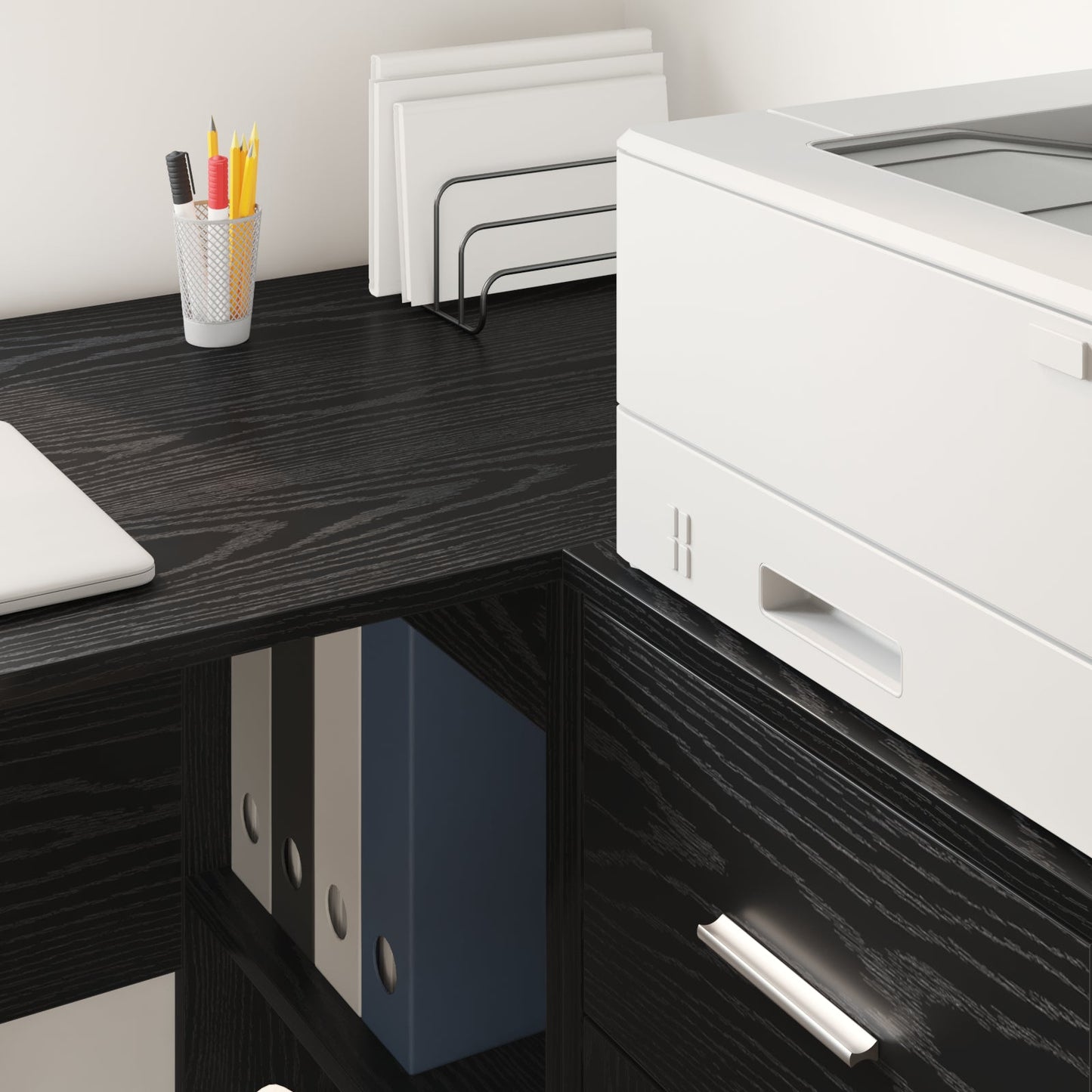 Corner Desk Black Oak 102x88x75 cm Engineered Wood