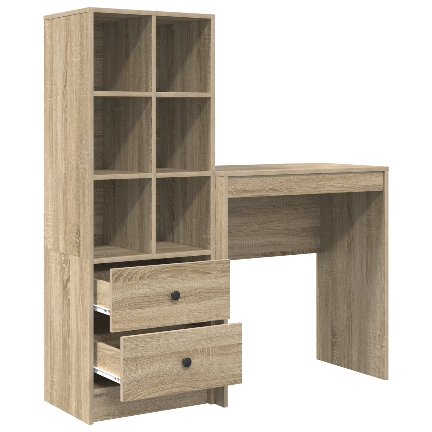 Desk with Storage Sonoma Oak Engineered Wood