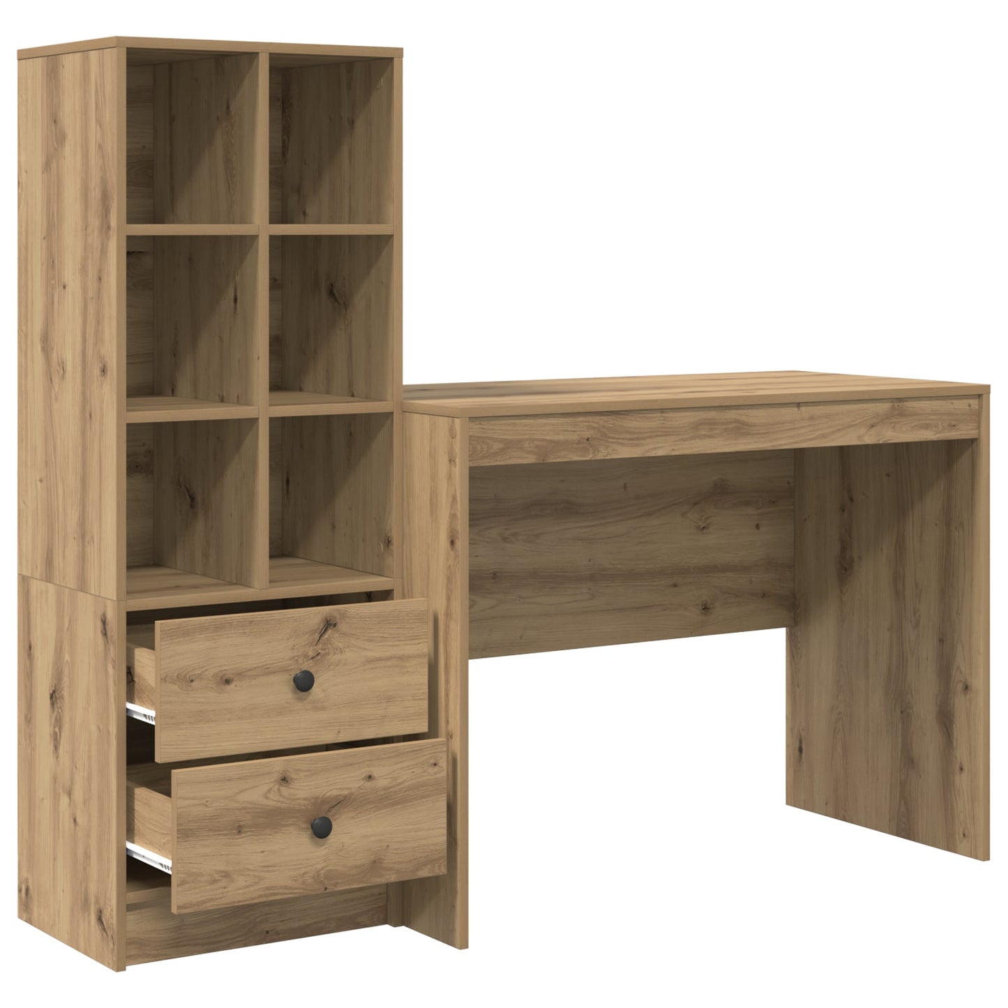 Desk with Storage Artisan Oak Engineered Wood