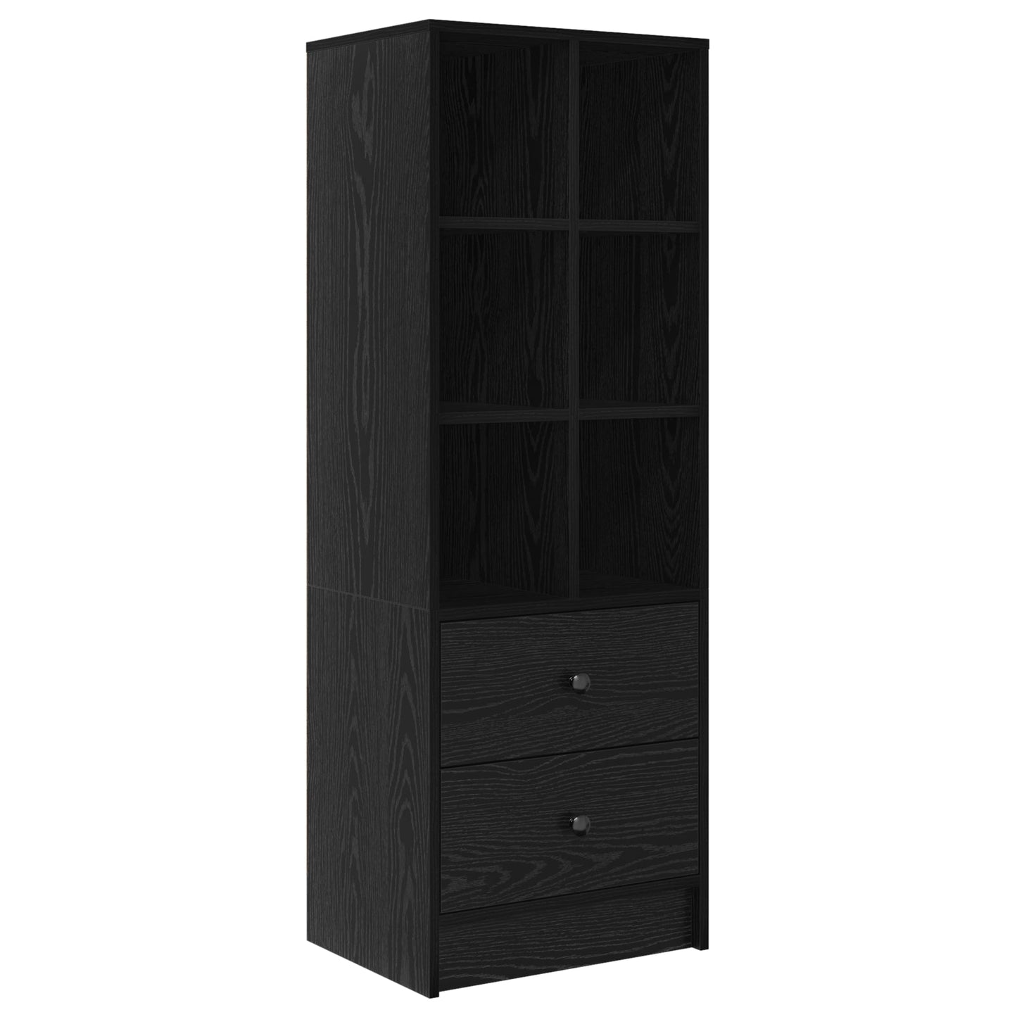 Desk with Storage Black Oak Engineered Wood