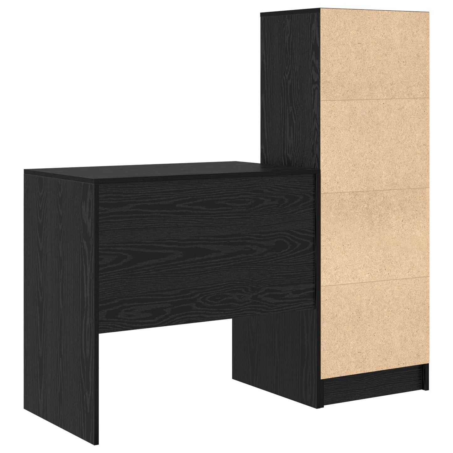 Desk with Storage Black Oak Engineered Wood, vidaXL Desk Black Oak 80x50x76 cm Engineered wood