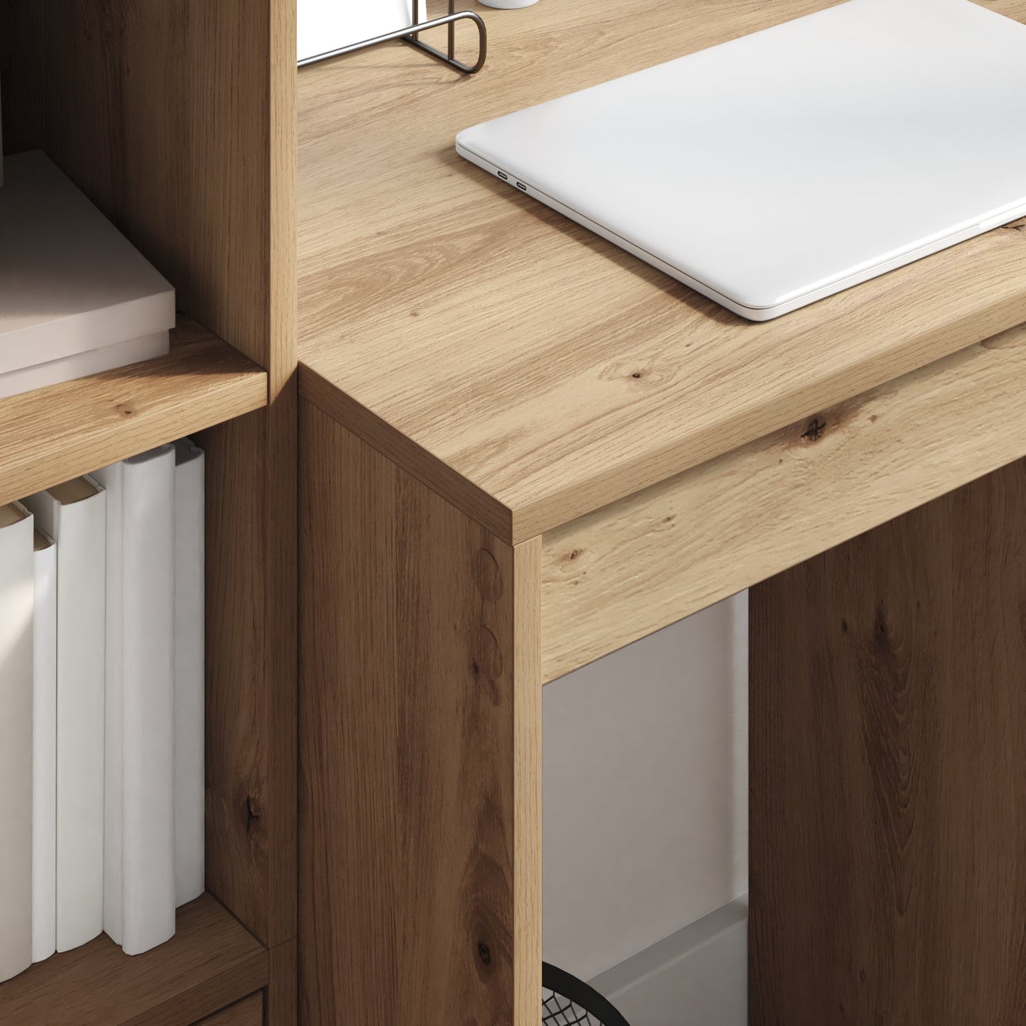 Desk with Storage Artisan Oak Engineered Wood
