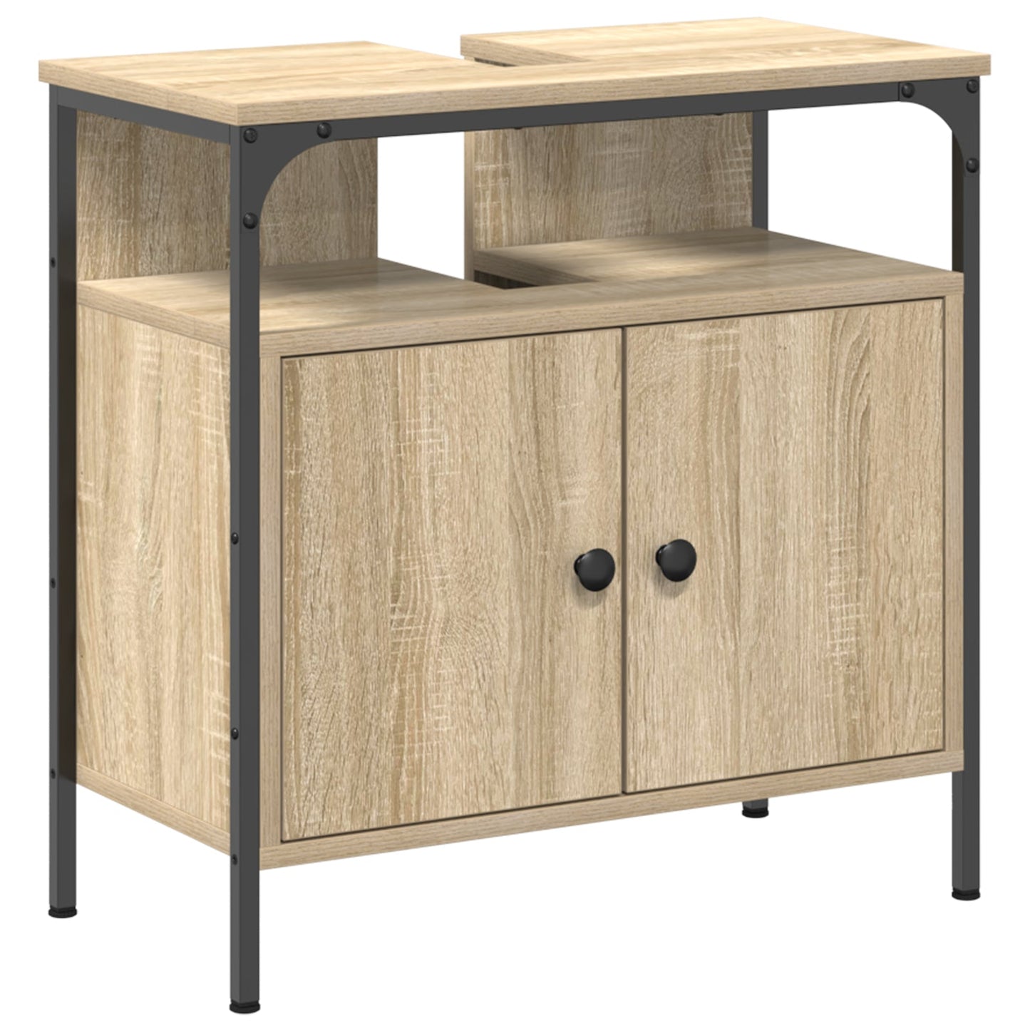 2 Piece Bathroom Cabinet Set Sonoma Oak Engineered Wood