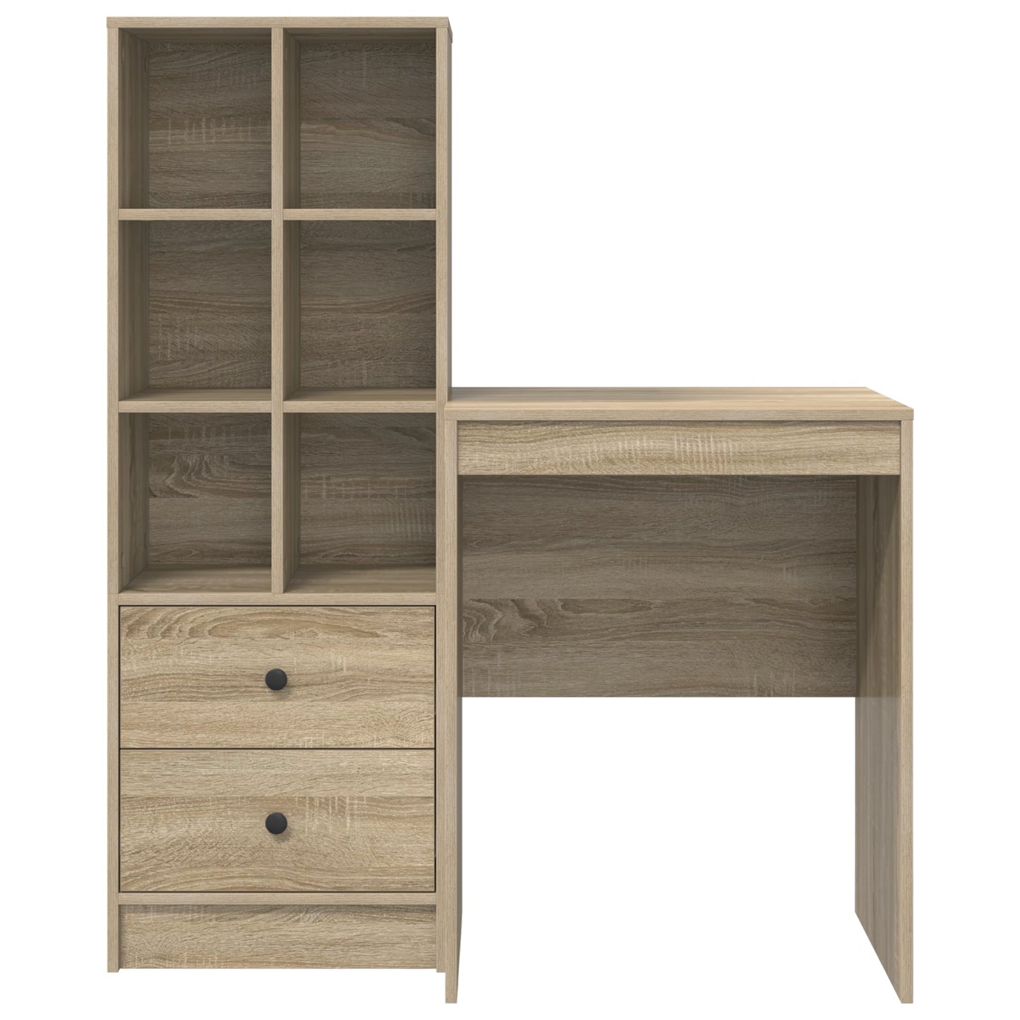 Desk with Storage Sonoma Oak Engineered Wood