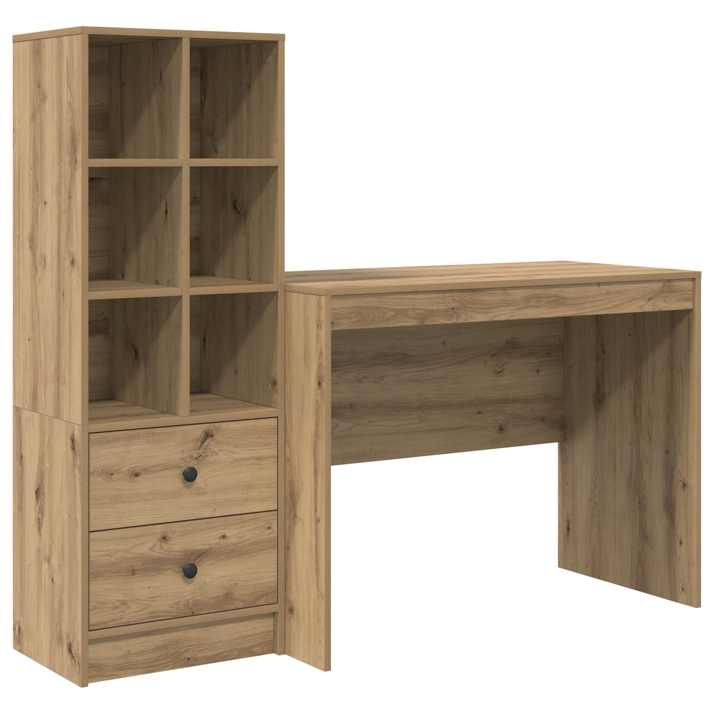 Desk with Storage Artisan Oak Engineered Wood