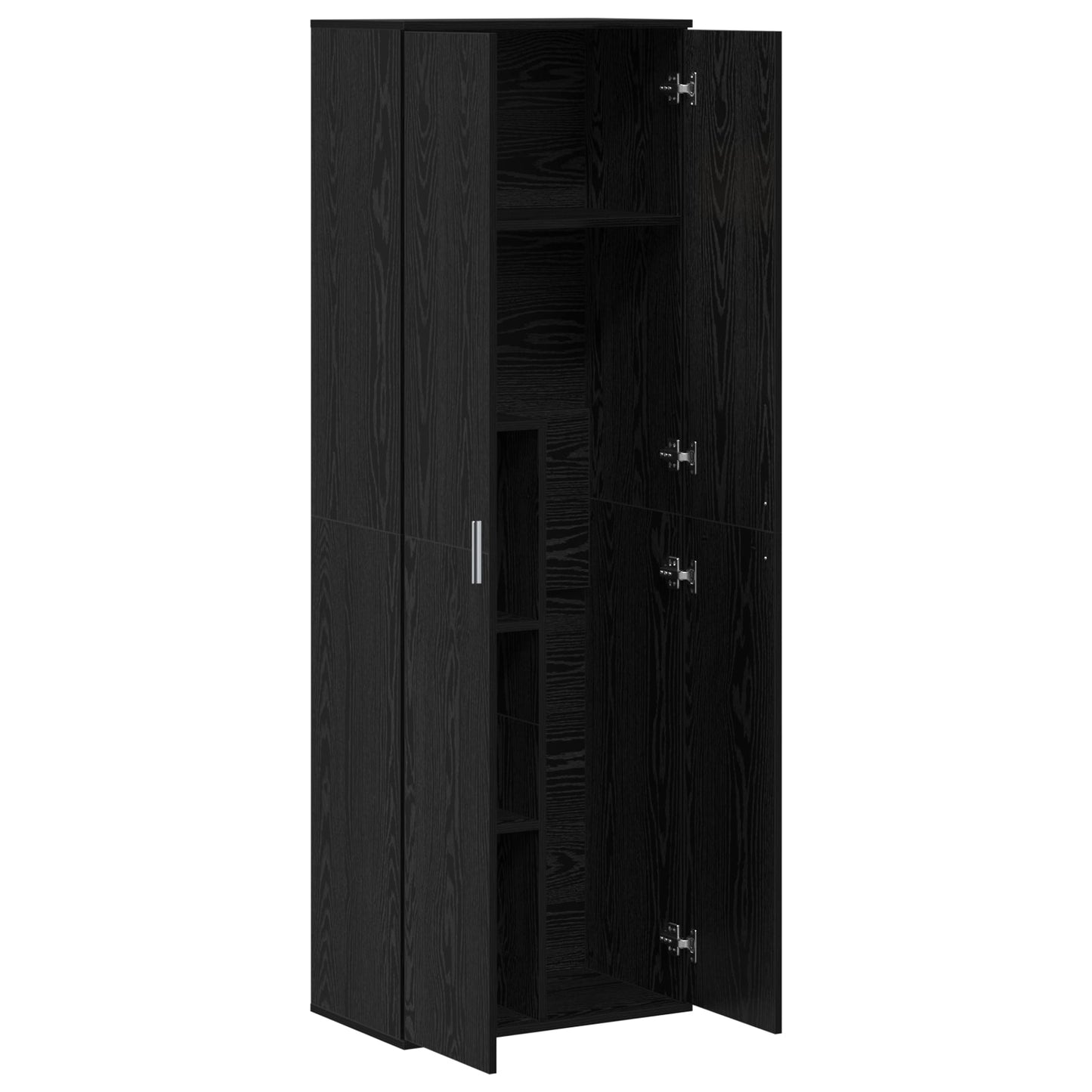 Highboard Black Oak 60x35x180 cm Engineered Wood