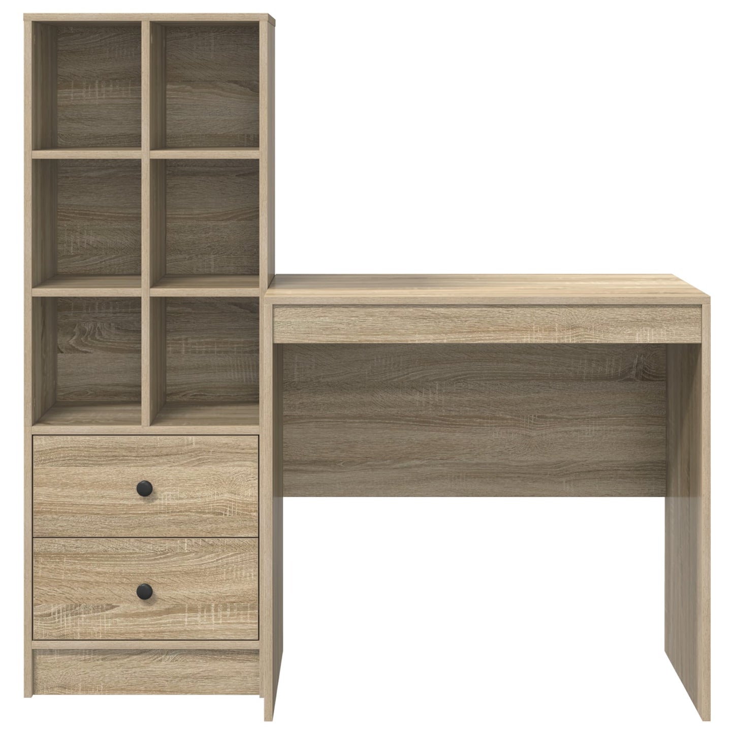 Desk with Storage Sonoma Oak Engineered Wood, vidaXL Desk Sonoma Oak 80x50x76 cm Engineered wood