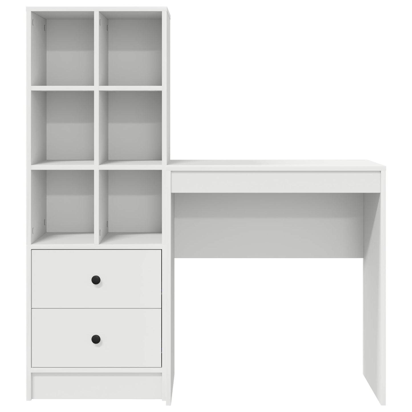 Desk with Storage White Engineered Wood