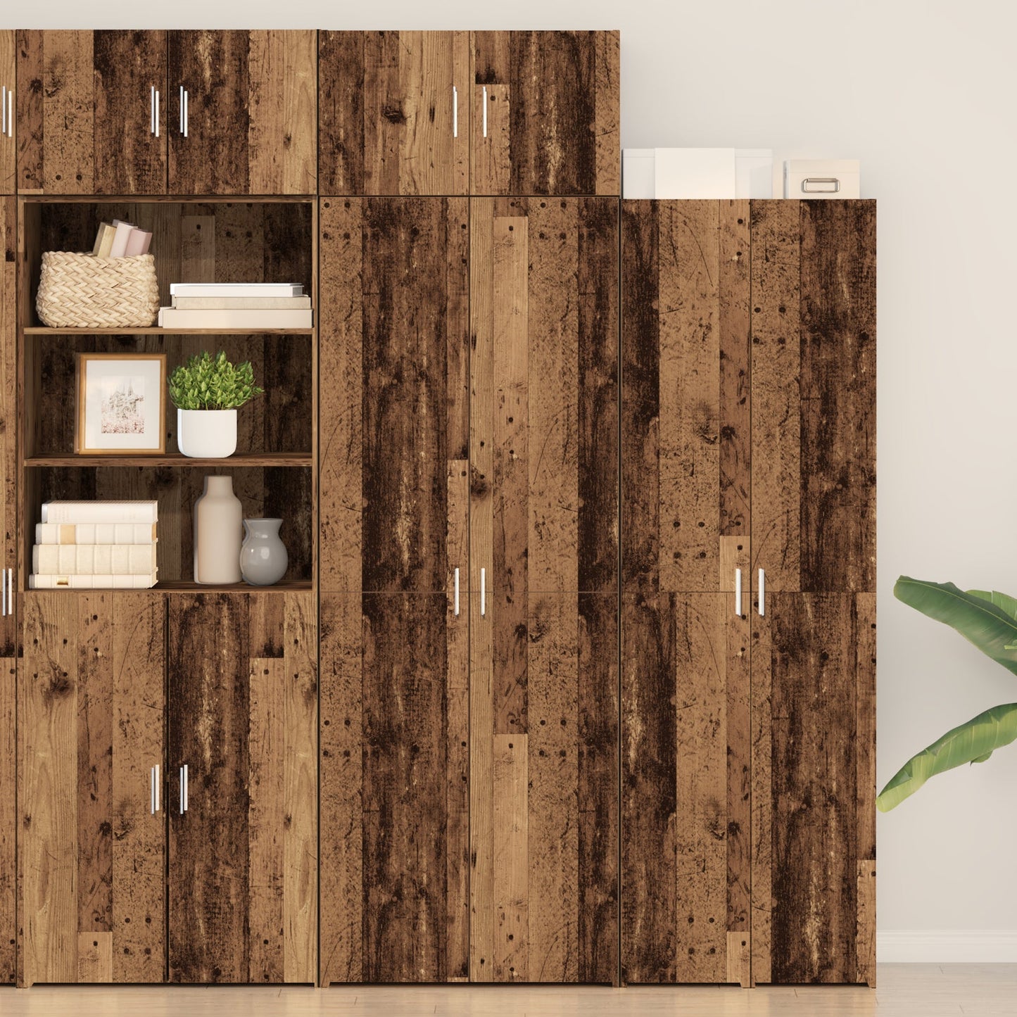 Storage Cabinet Old Wood 70x42.5x225 cm Engineered Wood, vidaXL Wall Cabinet Old Wood 70x42.5x40 cm Engineered Wood