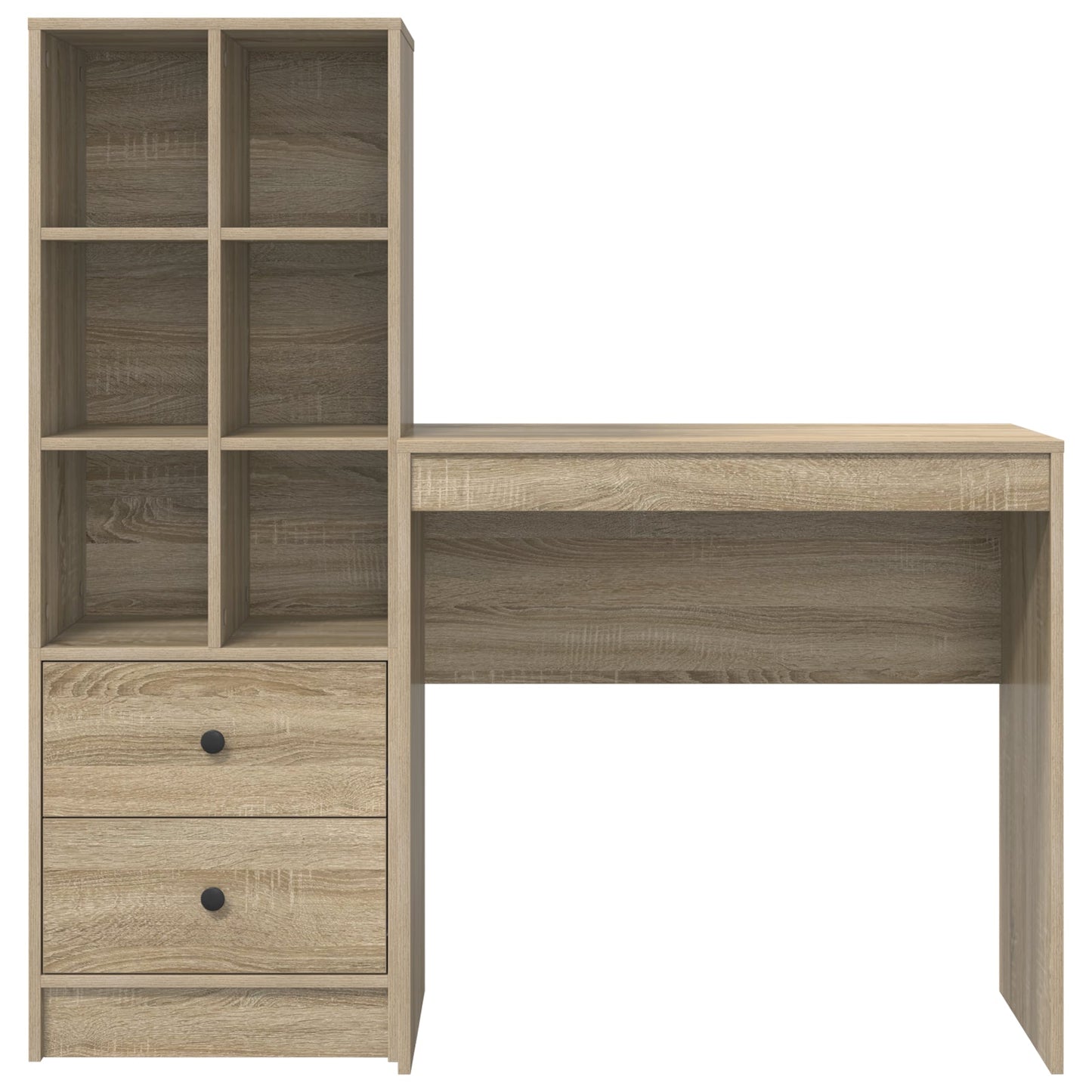 Desk with Storage Sonoma Oak Engineered Wood