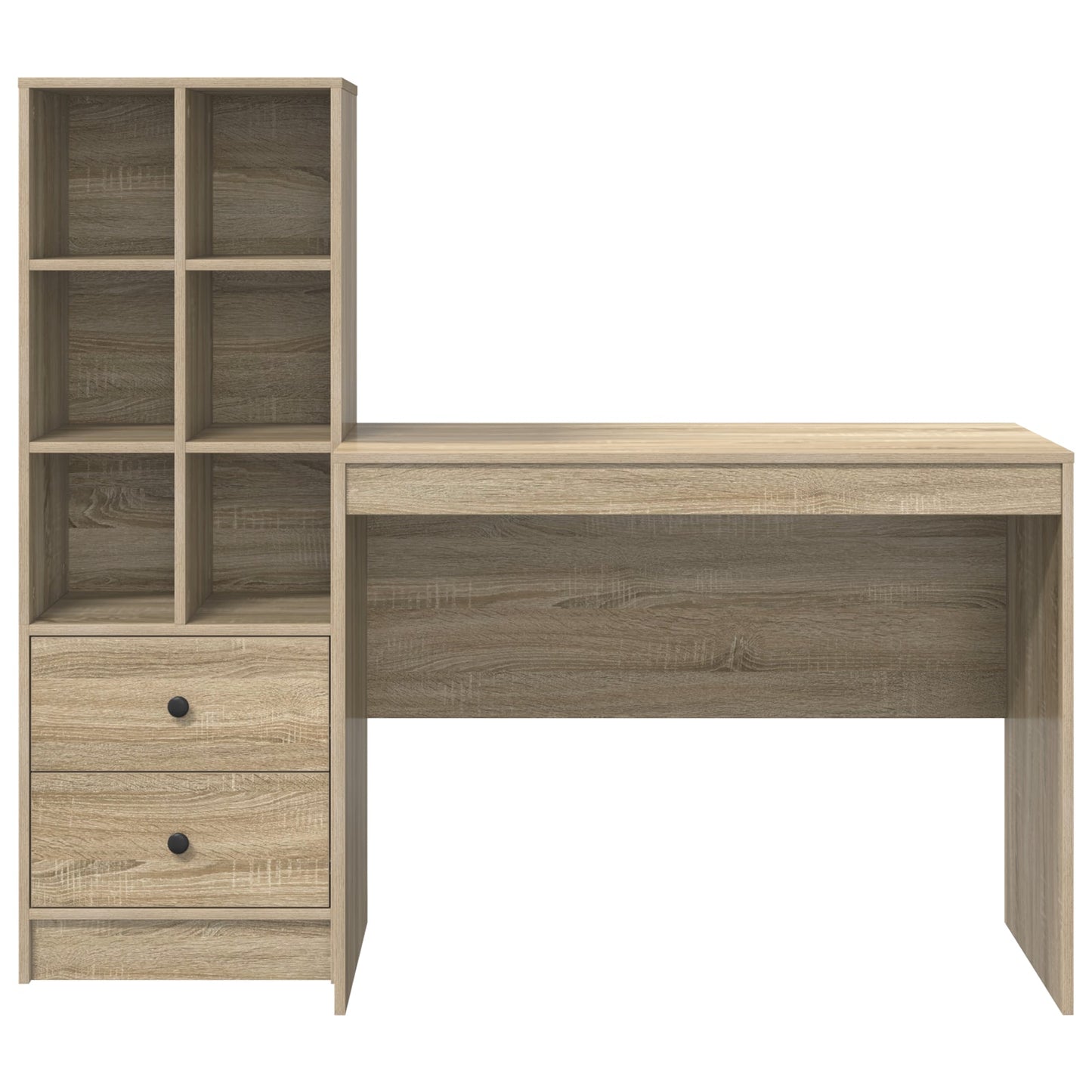 Desk with Storage Sonoma Oak Engineered Wood