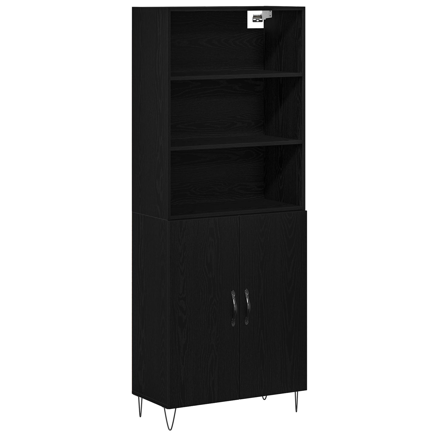 Highboard Black Oak 69.5x34x180 cm Engineered Wood, vidaXL Sideboard Black Oak 69.5x34x90 cm Engineered Wood, vidaXL Hanging Wall Cabinet Black Oak 69.5 x 32.5 x 90 cm