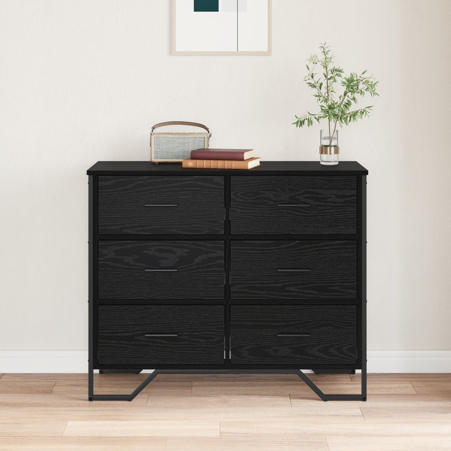 Chest of Drawers Black Oak 91x35.5x74.5 cm Engineered Wood