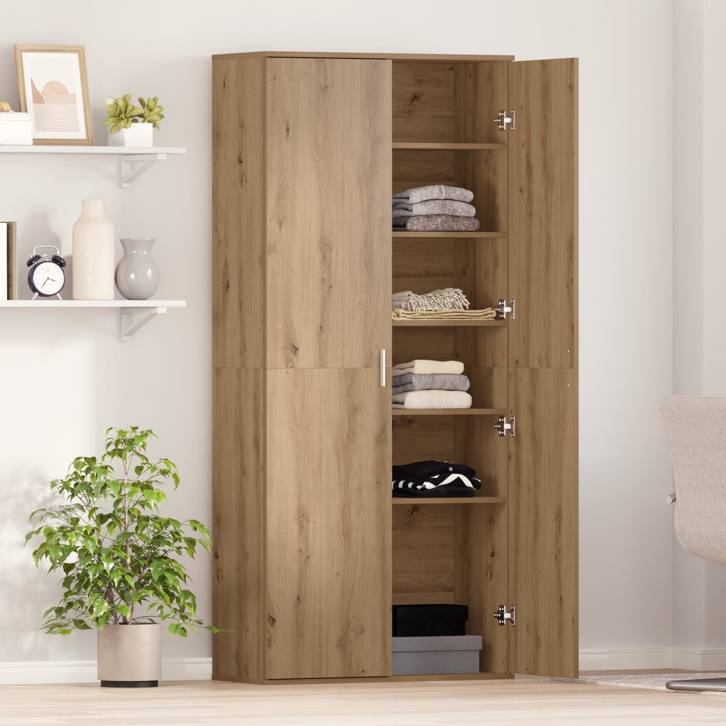 Highboard Artisan Oak 80x35x180 cm Engineered Wood