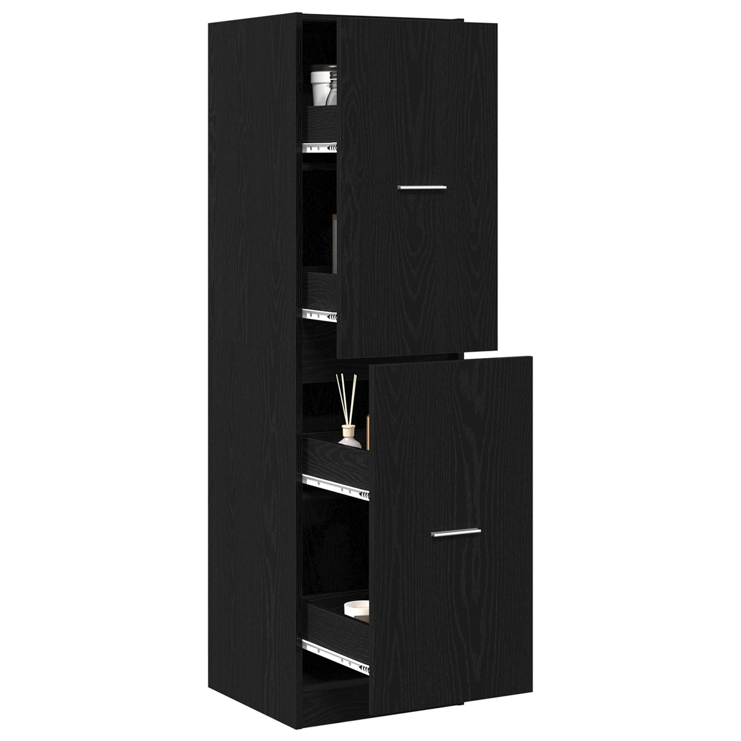Apothecary cabinet Black Oak 40x41x144.5 cm Engineered Wood