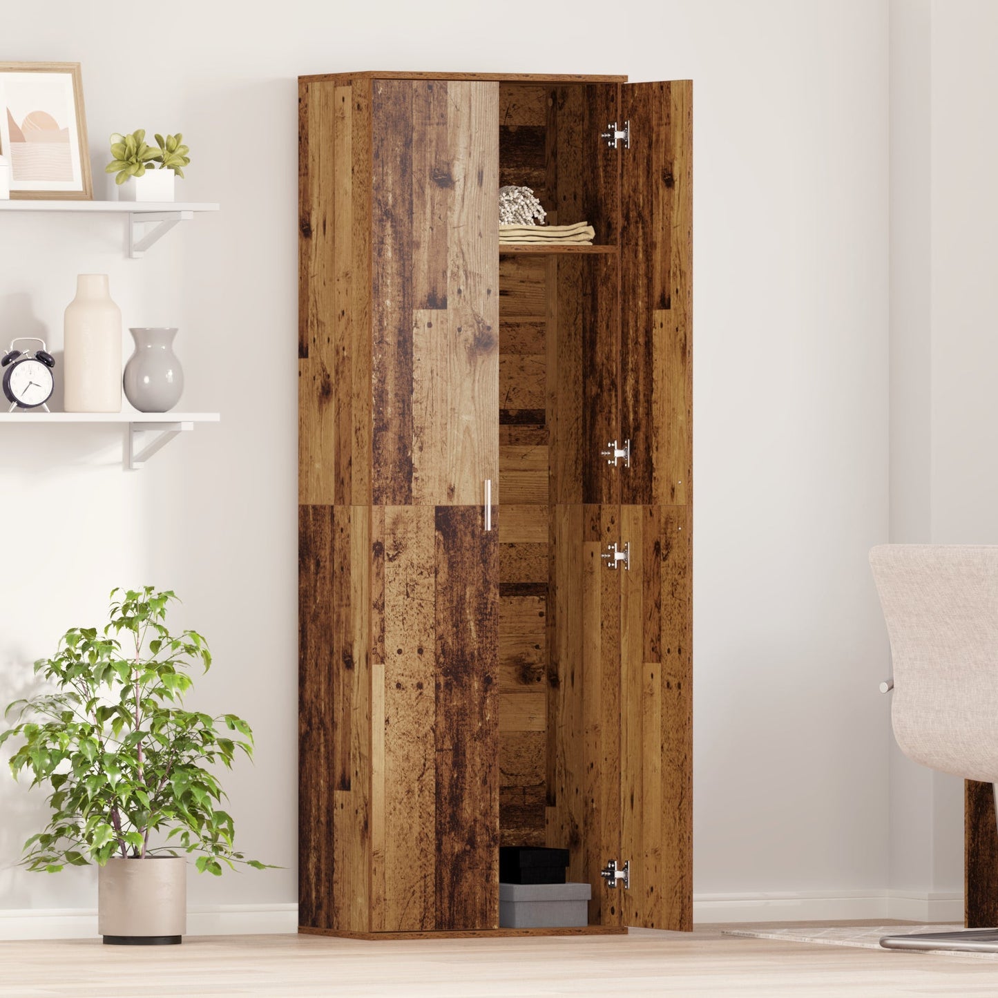 Highboard Old Wood 60x35x180 cm Engineered Wood