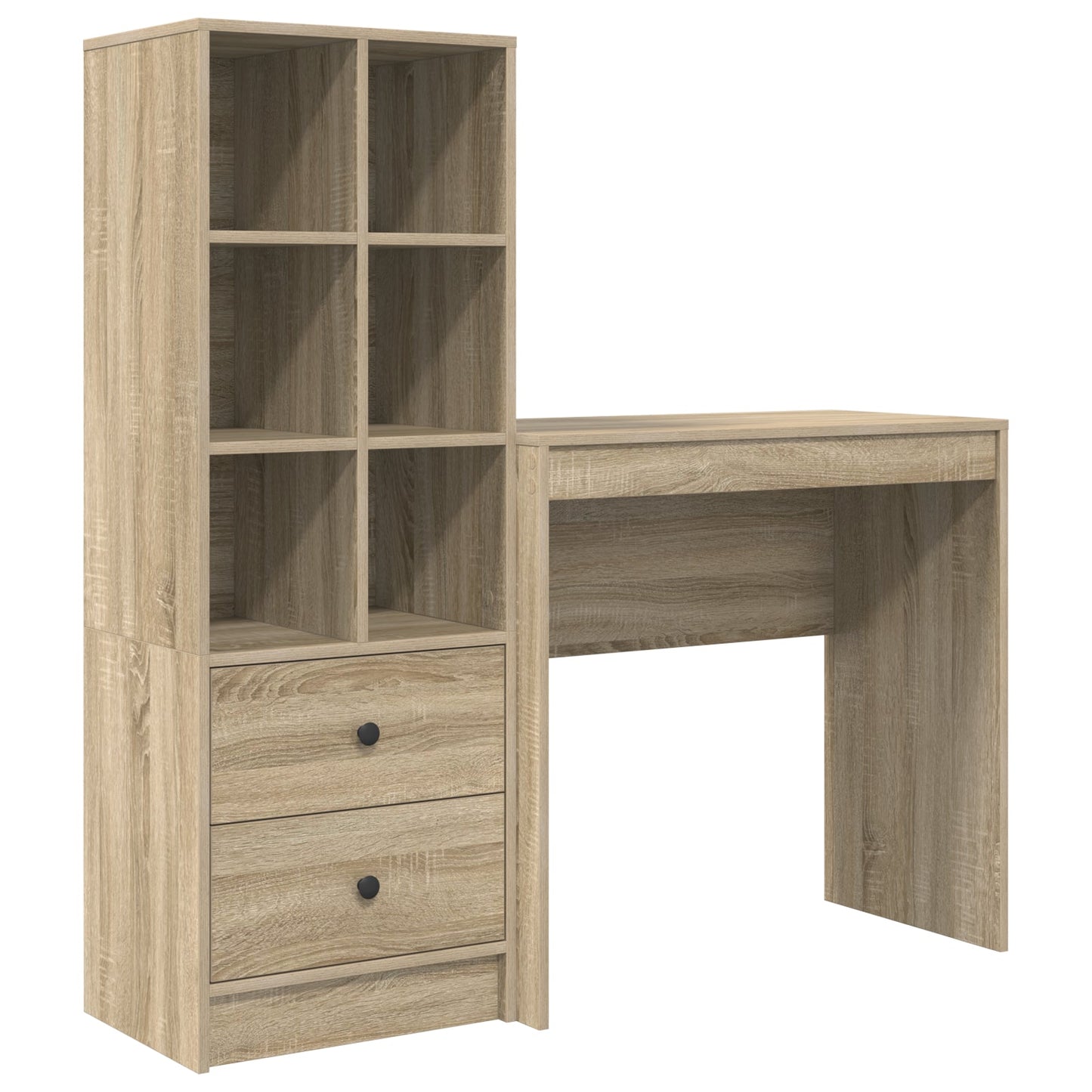 Desk with Storage Sonoma Oak Engineered Wood