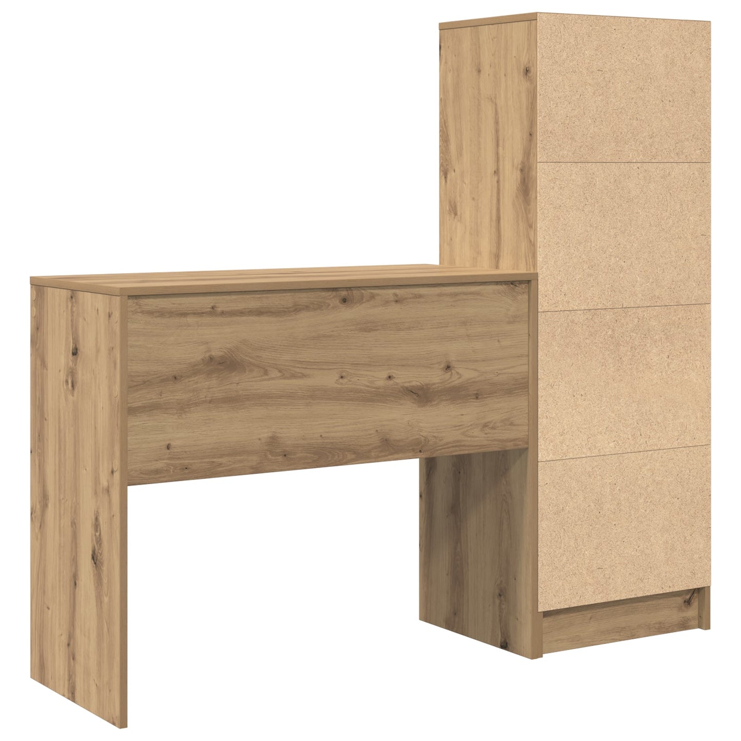 Desk with Storage Artisan Oak Engineered Wood