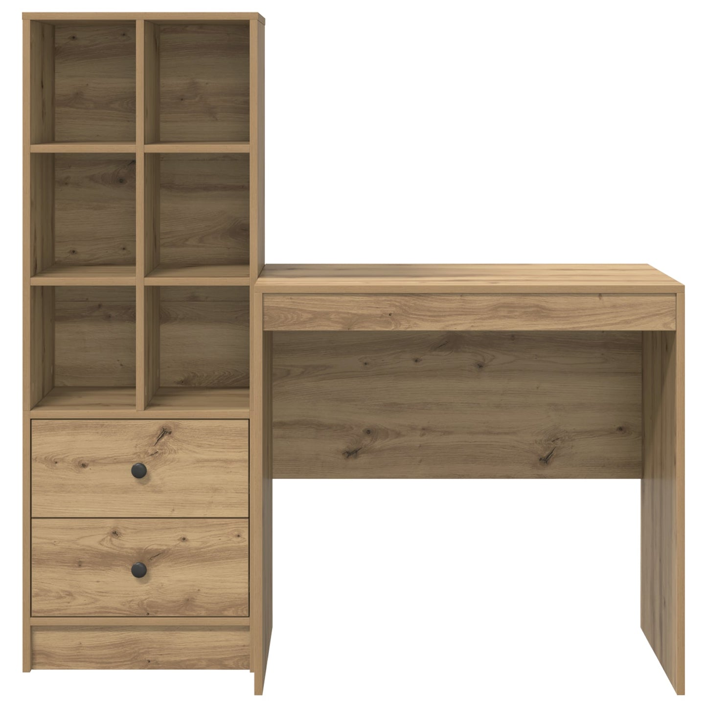 Desk with Storage Artisan Oak Engineered Wood, vidaXL Desk Artisan Oak 80x50x76 cm Engineered wood