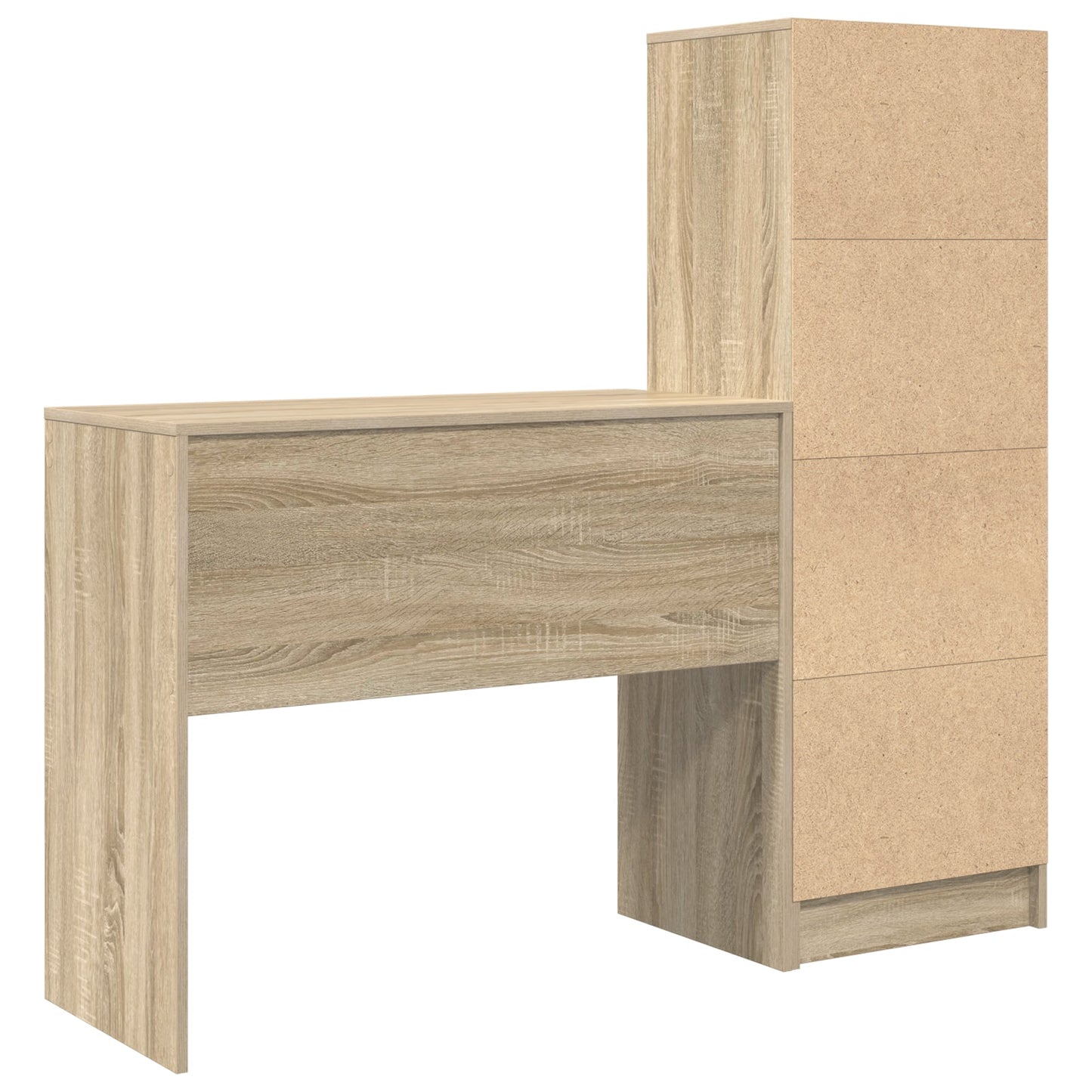 Desk with Storage Sonoma Oak Engineered Wood