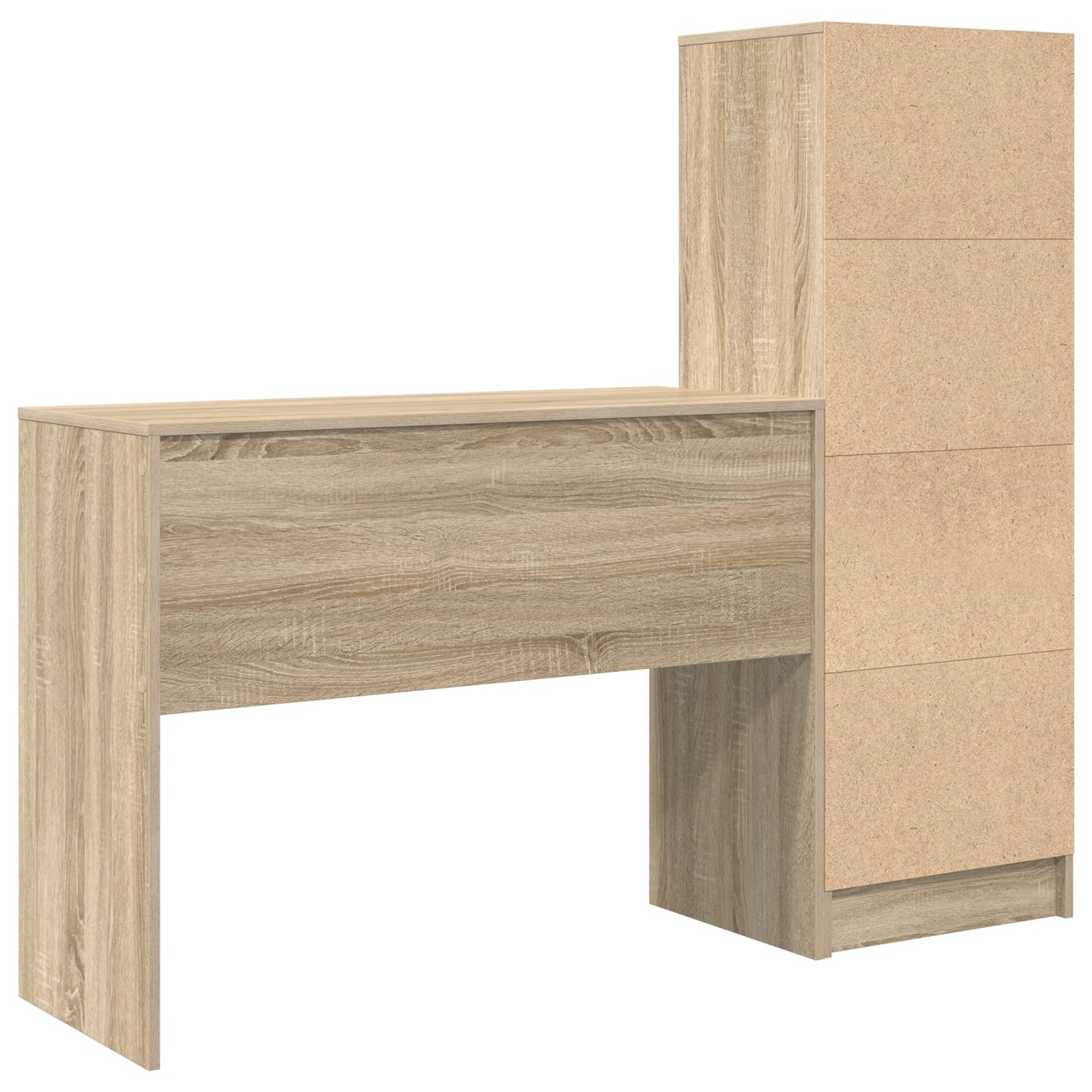 Desk with Storage Sonoma Oak Engineered Wood