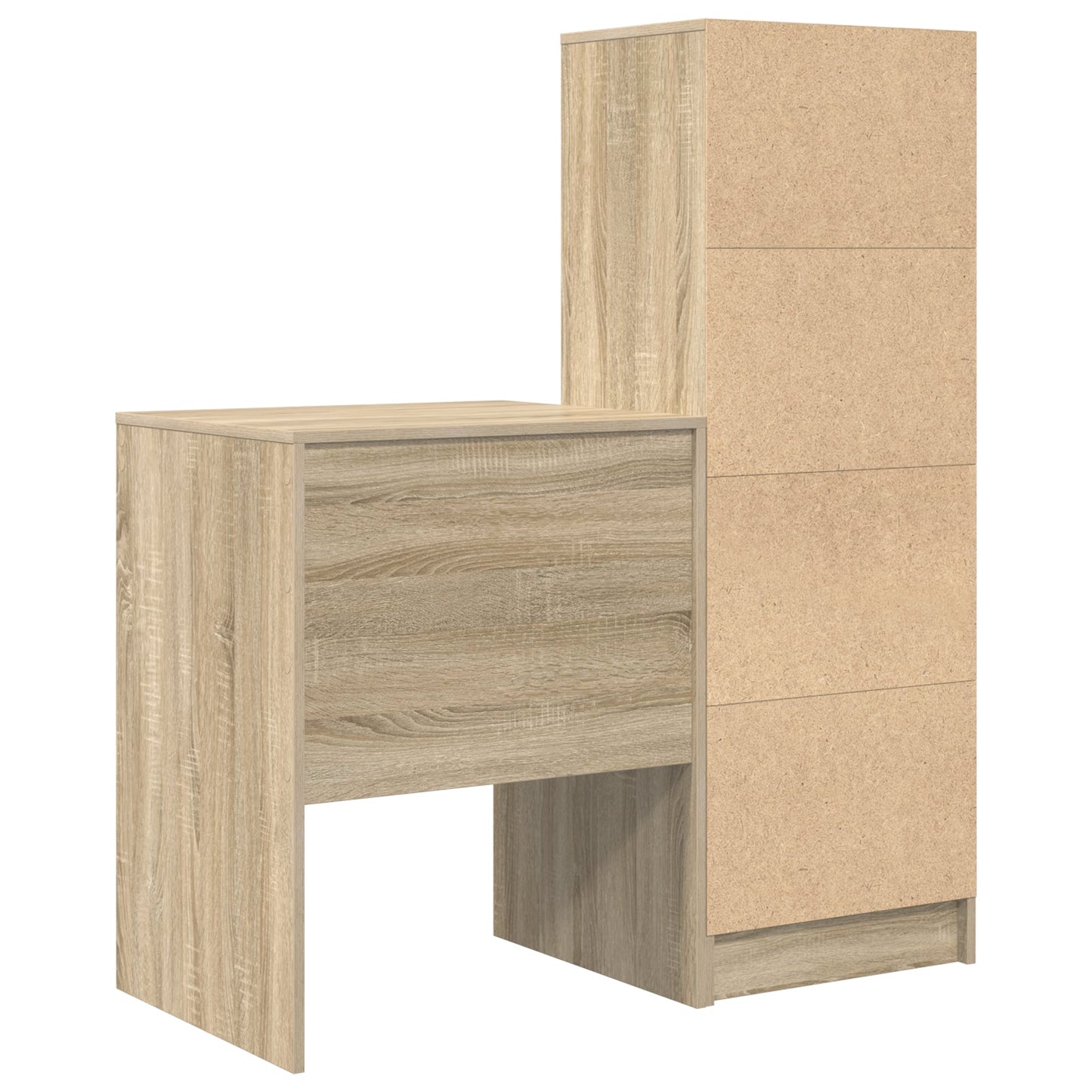 Desk with Storage Sonoma Oak Engineered Wood