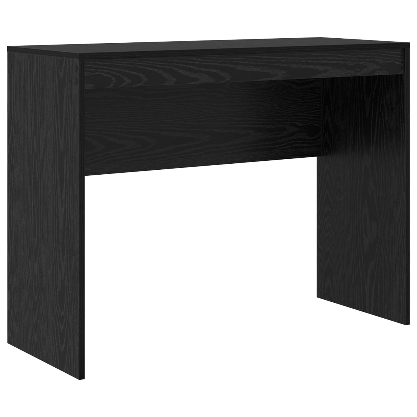 Desk with Storage Black Oak Engineered Wood