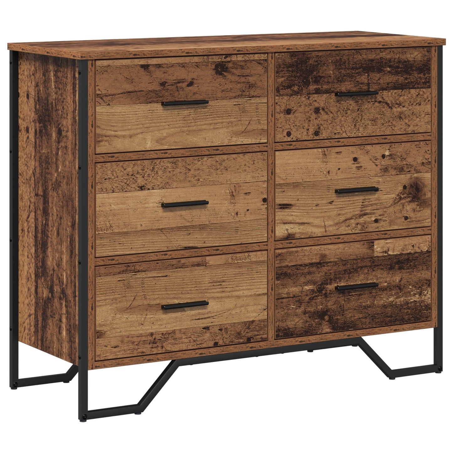 Chest of Drawers Old Wood 91x35.5x74.5 cm Engineered Wood