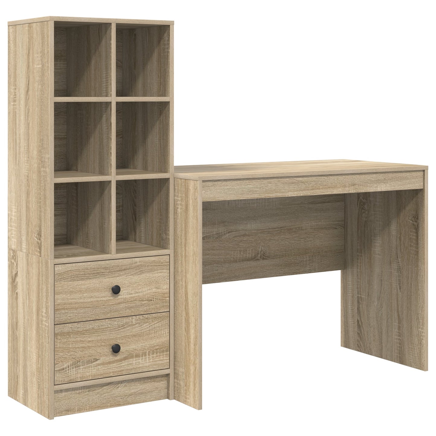 Desk with Storage Sonoma Oak Engineered Wood